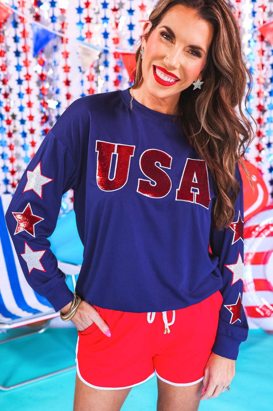 USA Sequin Star Top by Jess Lea
