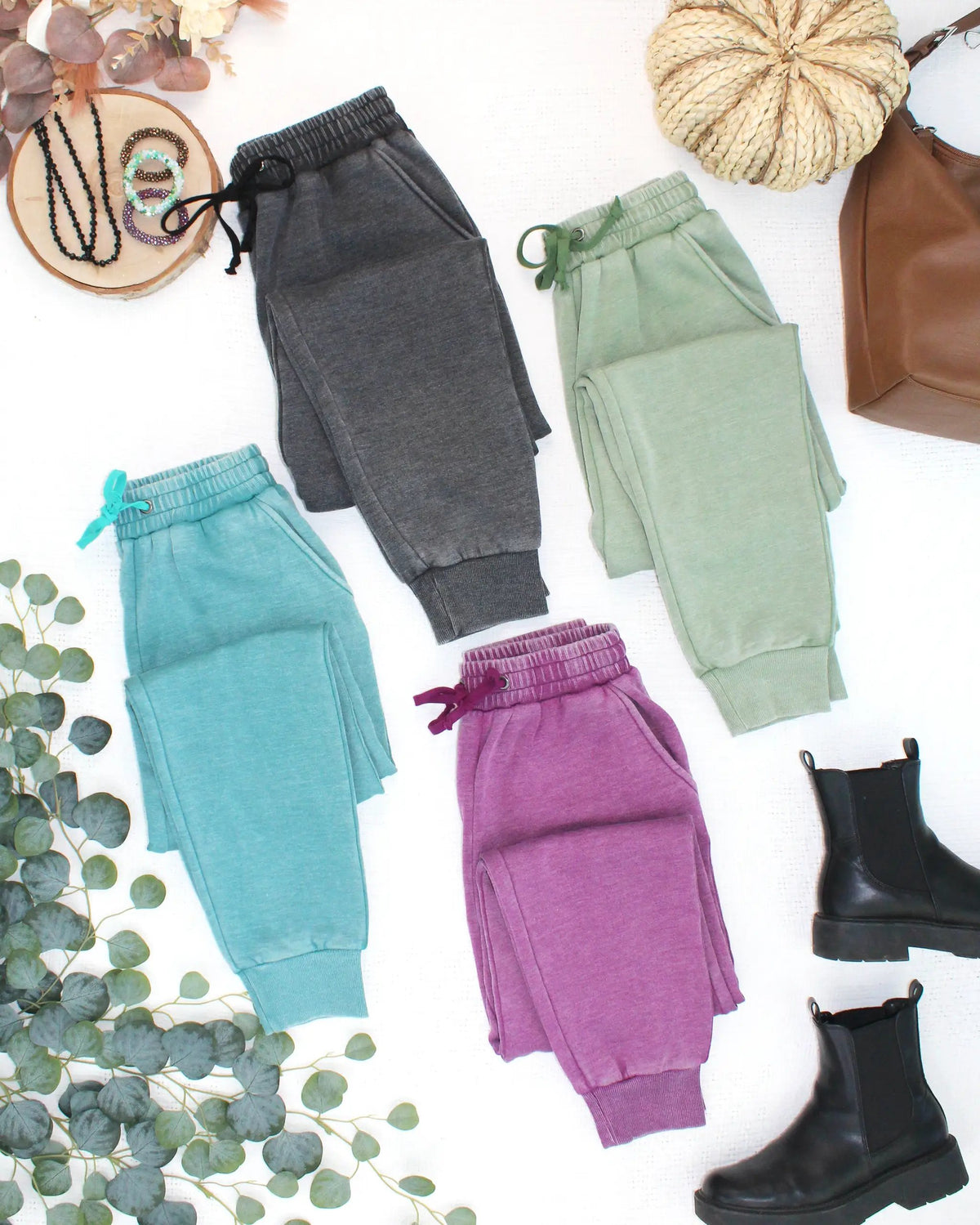 IN STOCK Vintage Wash Joggers - Black by Michelle Mae