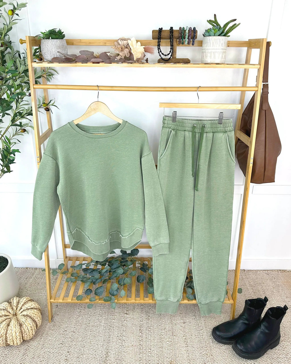 IN STOCK Vintage Wash Pullover - Olive by Michelle Mae