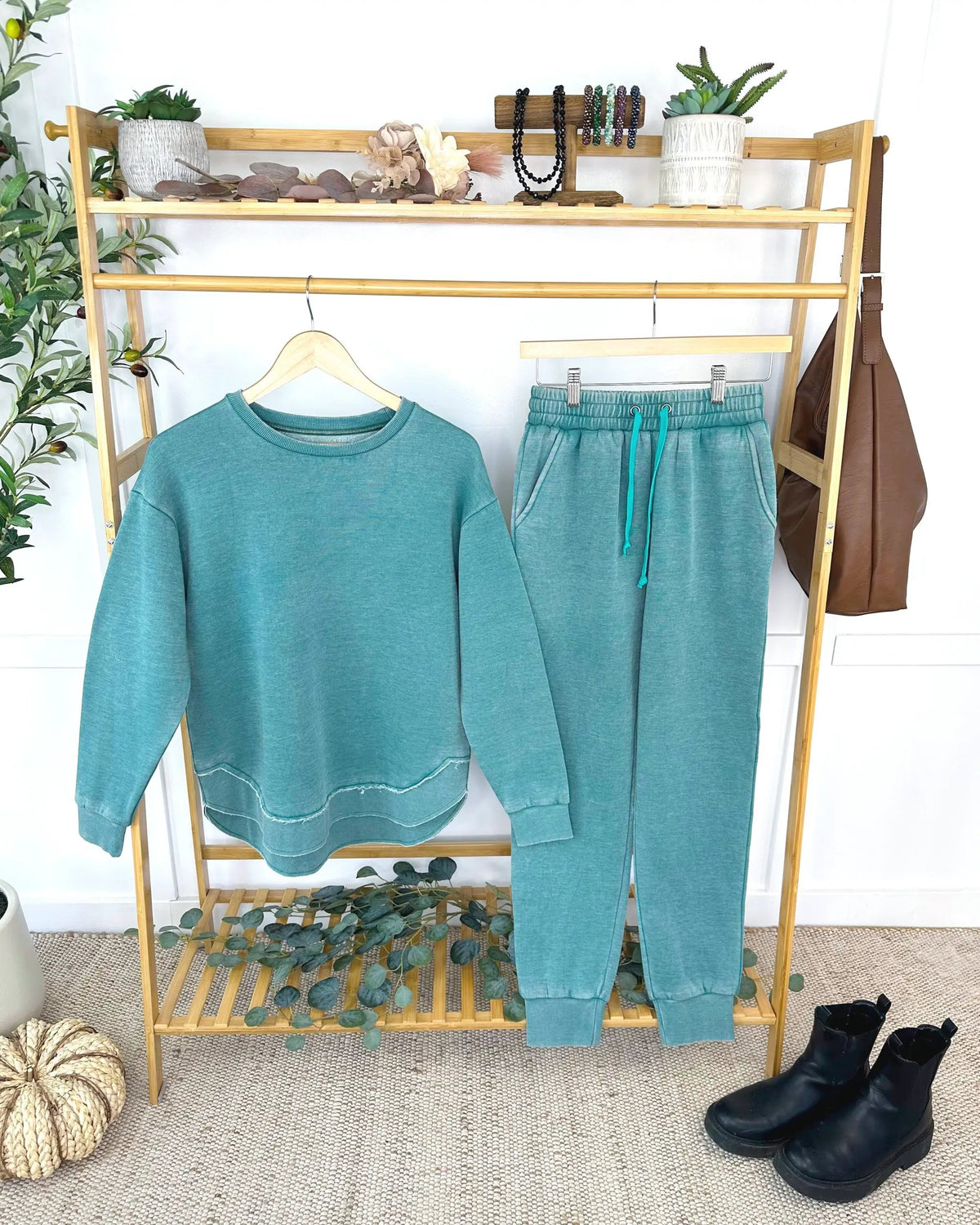IN STOCK Vintage Wash Joggers - Teal by Michelle Mae