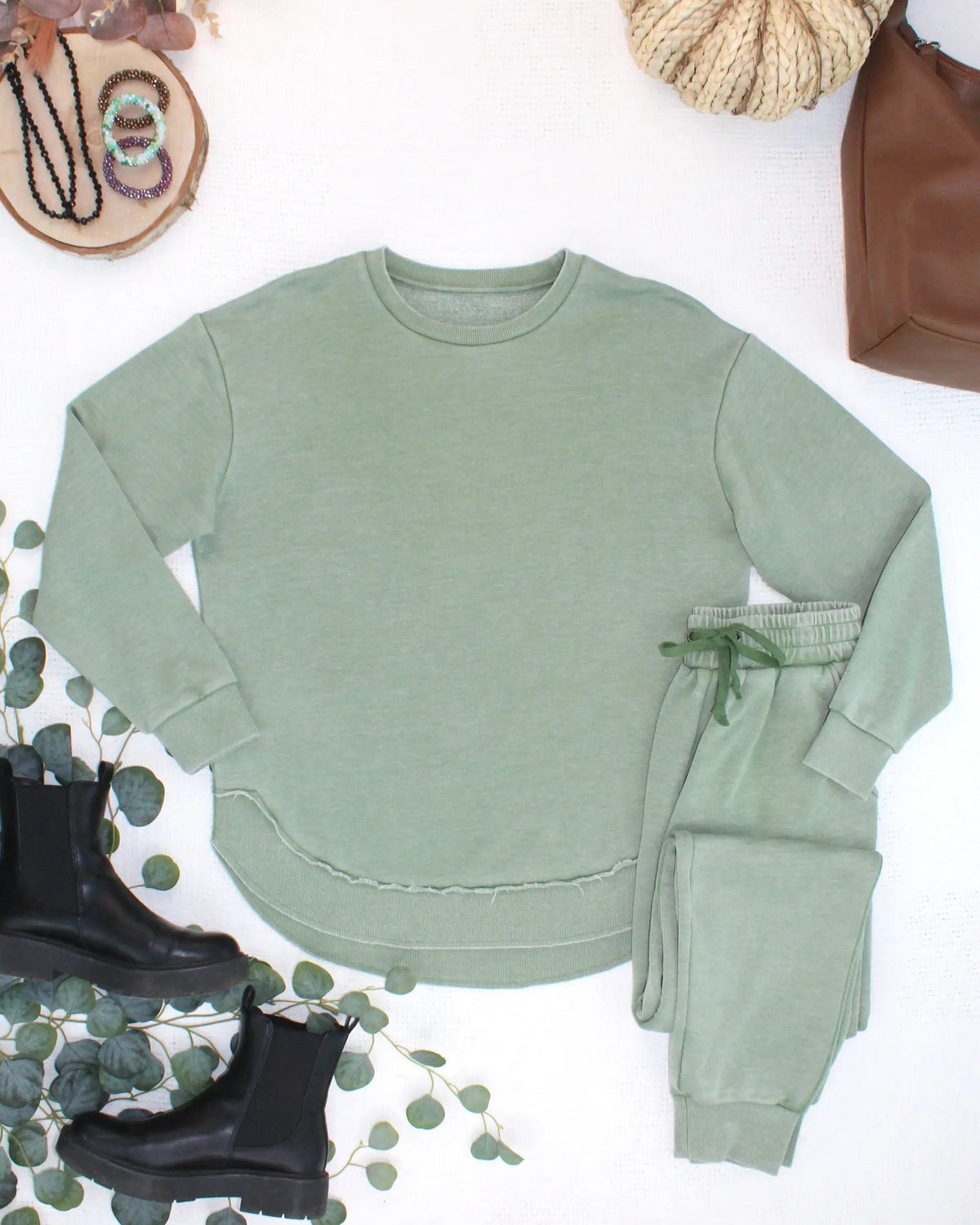 IN STOCK Vintage Wash Joggers - Olive by Michelle Mae