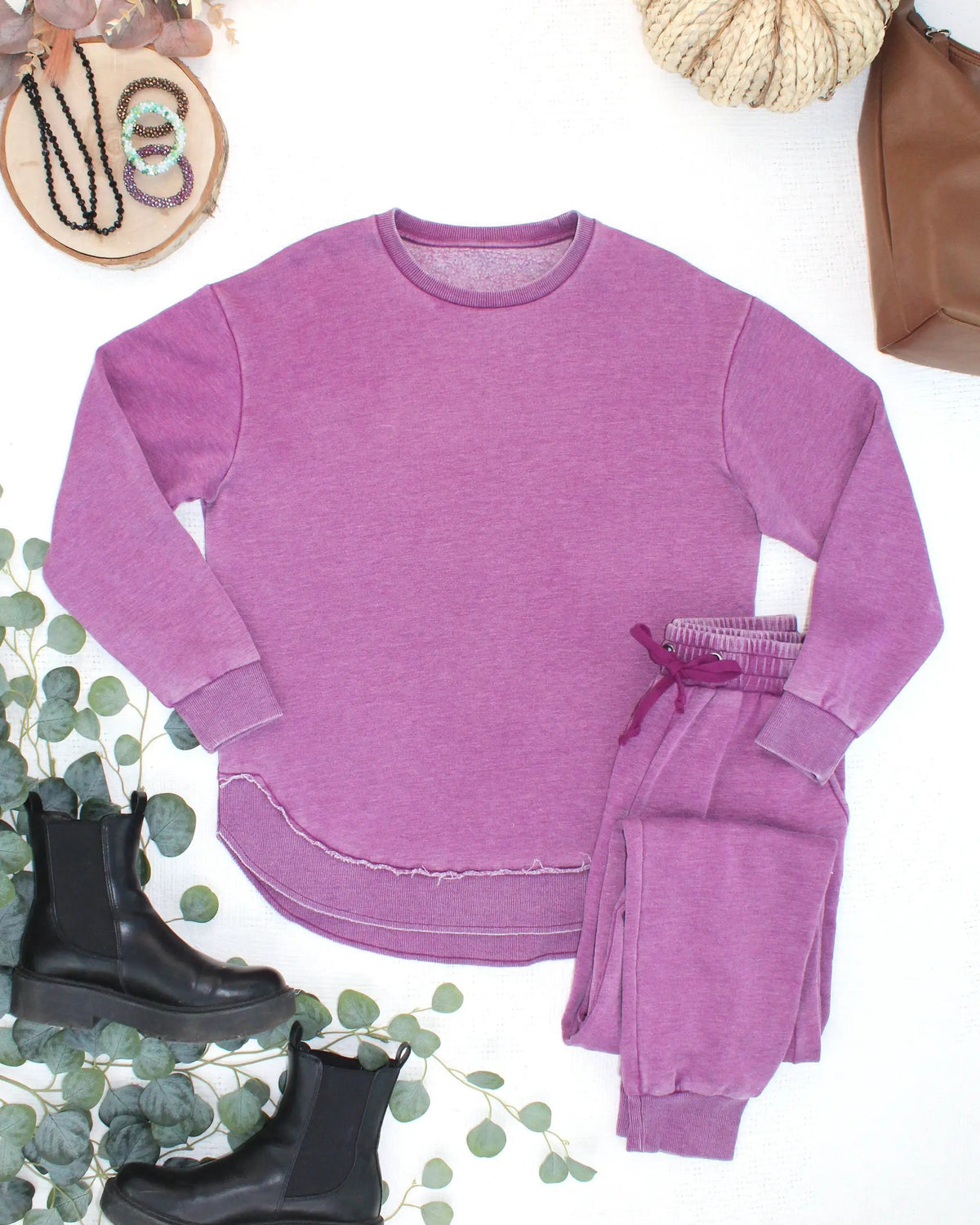 IN STOCK Vintage Wash Pullover - Purple by Michelle Mae