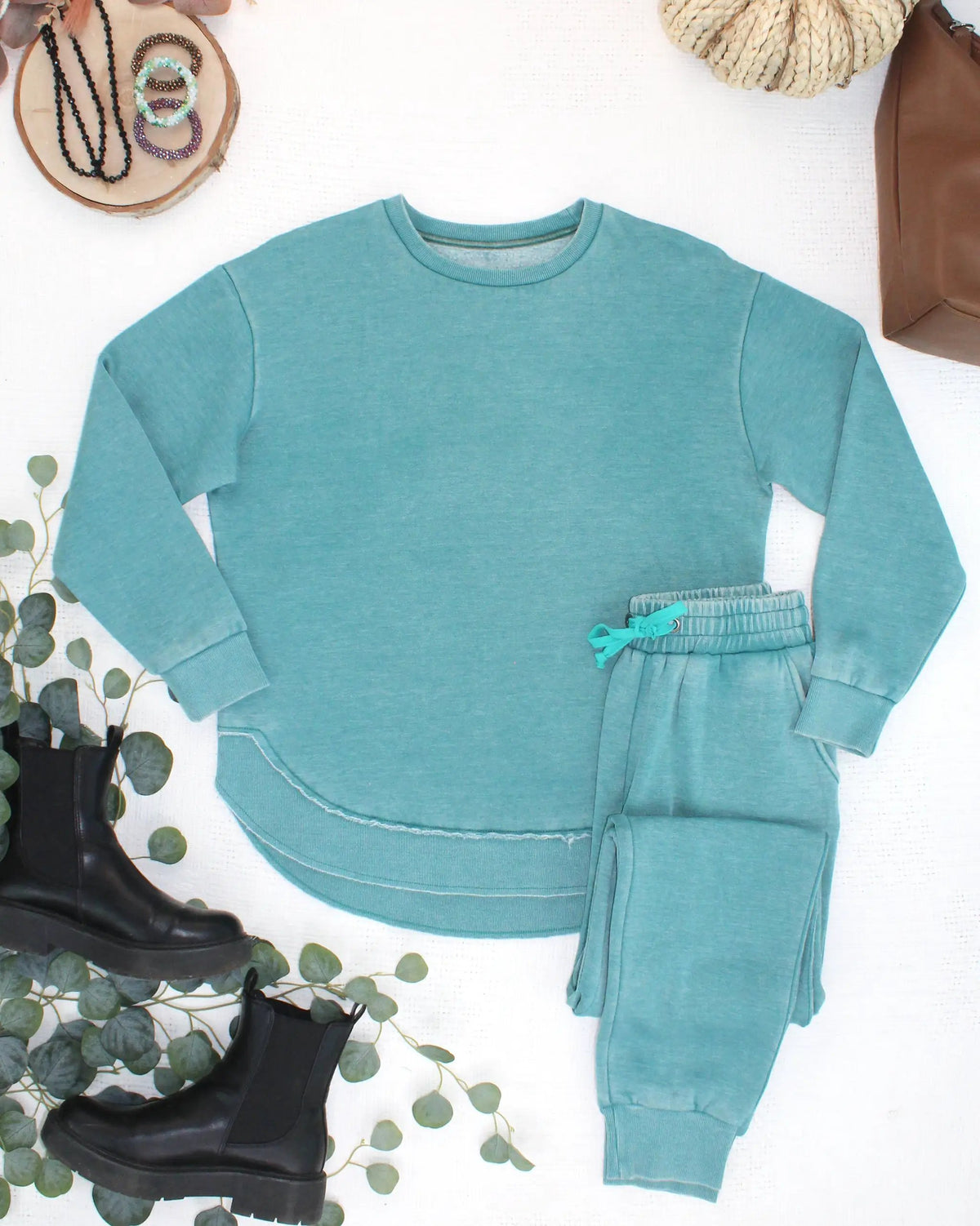 IN STOCK Vintage Wash Pullover - Teal by Michelle Mae