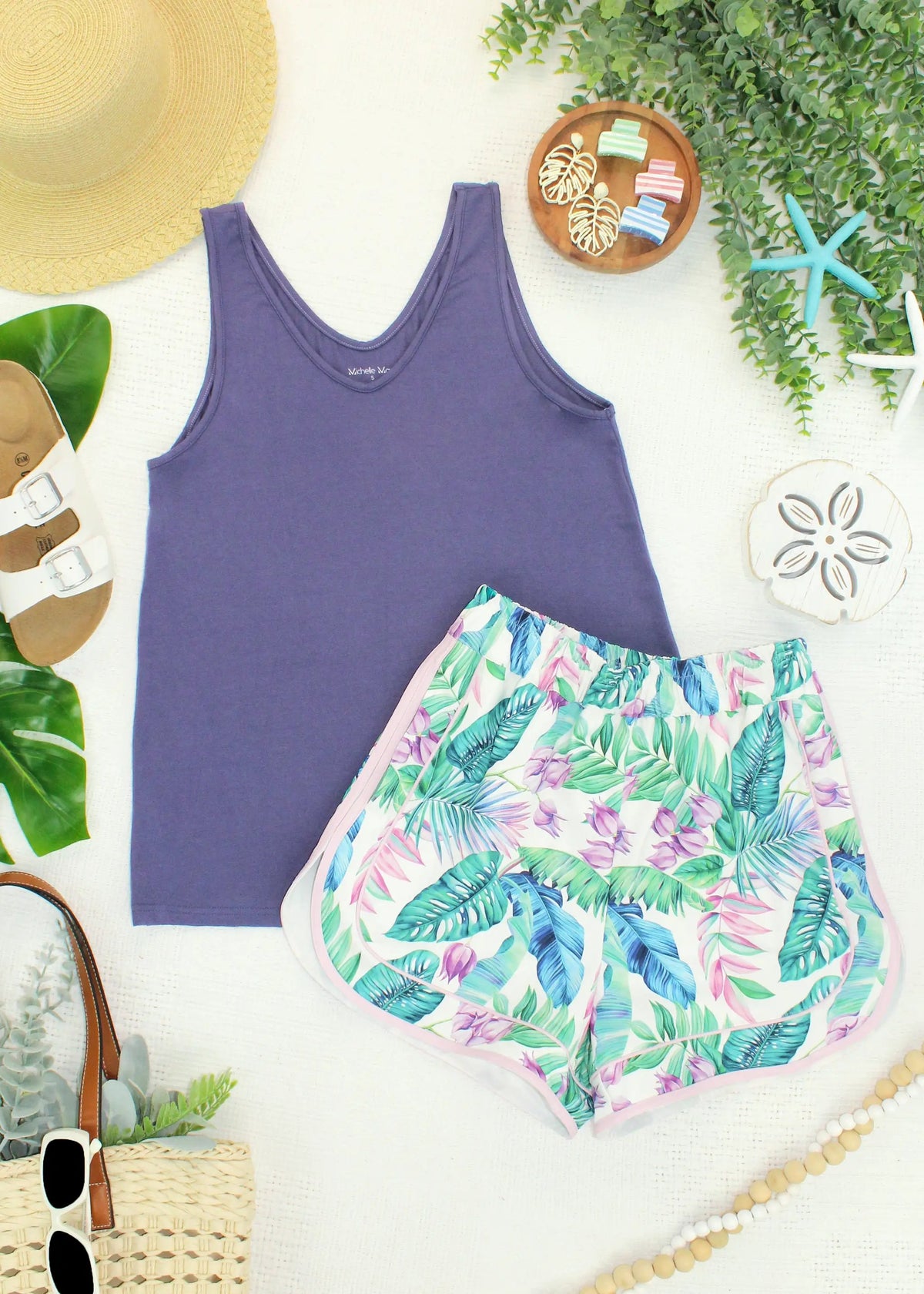 IN STOCK Vera V Neck Tank - Slate Purple FINAL SALE by Michelle Mae