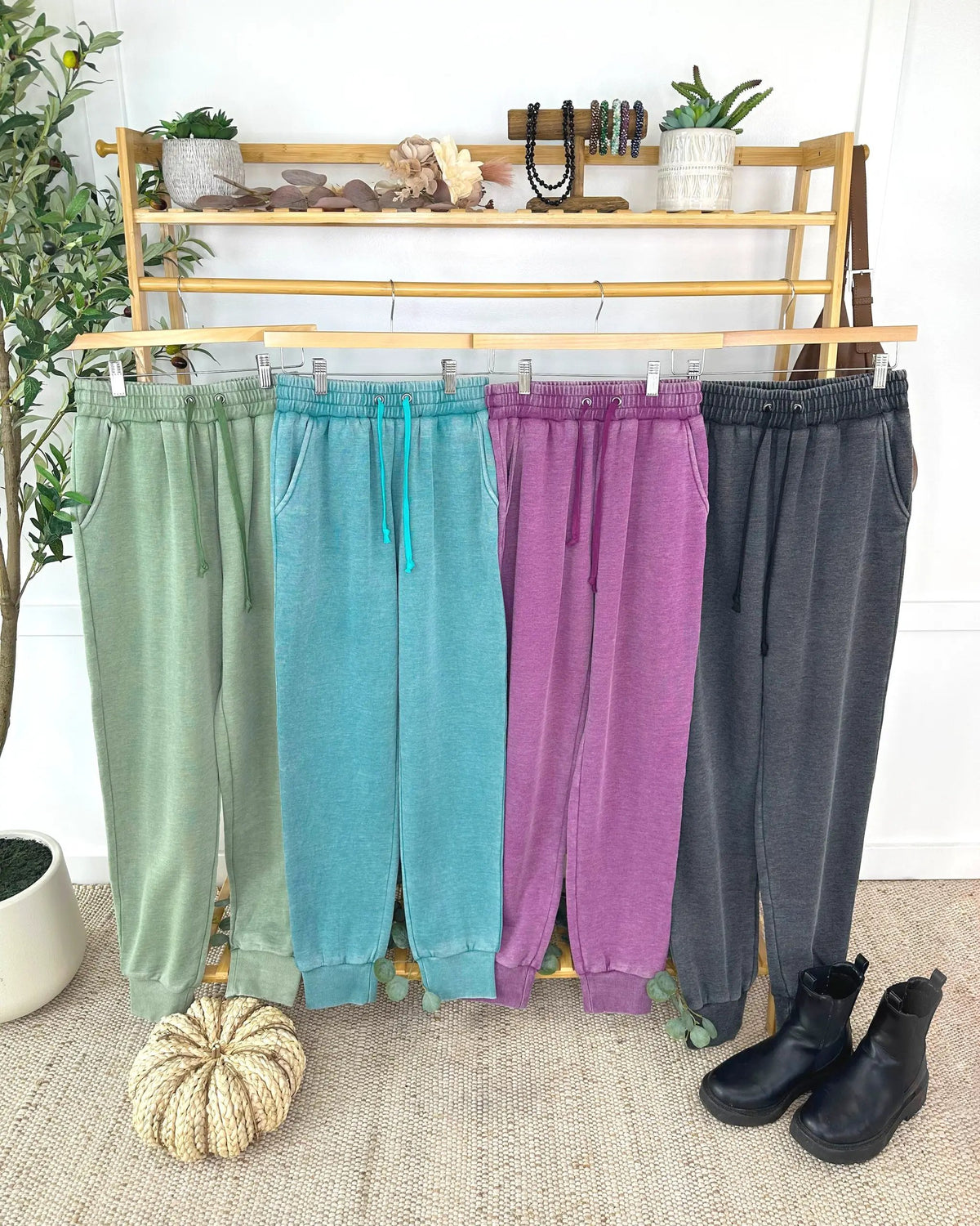 IN STOCK Vintage Wash Joggers - Teal by Michelle Mae