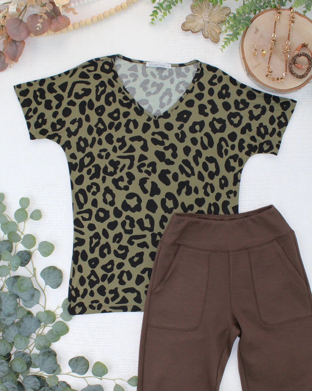 IN STOCK Chloe Cozy Top - Olive Animal Print by Michelle Mae