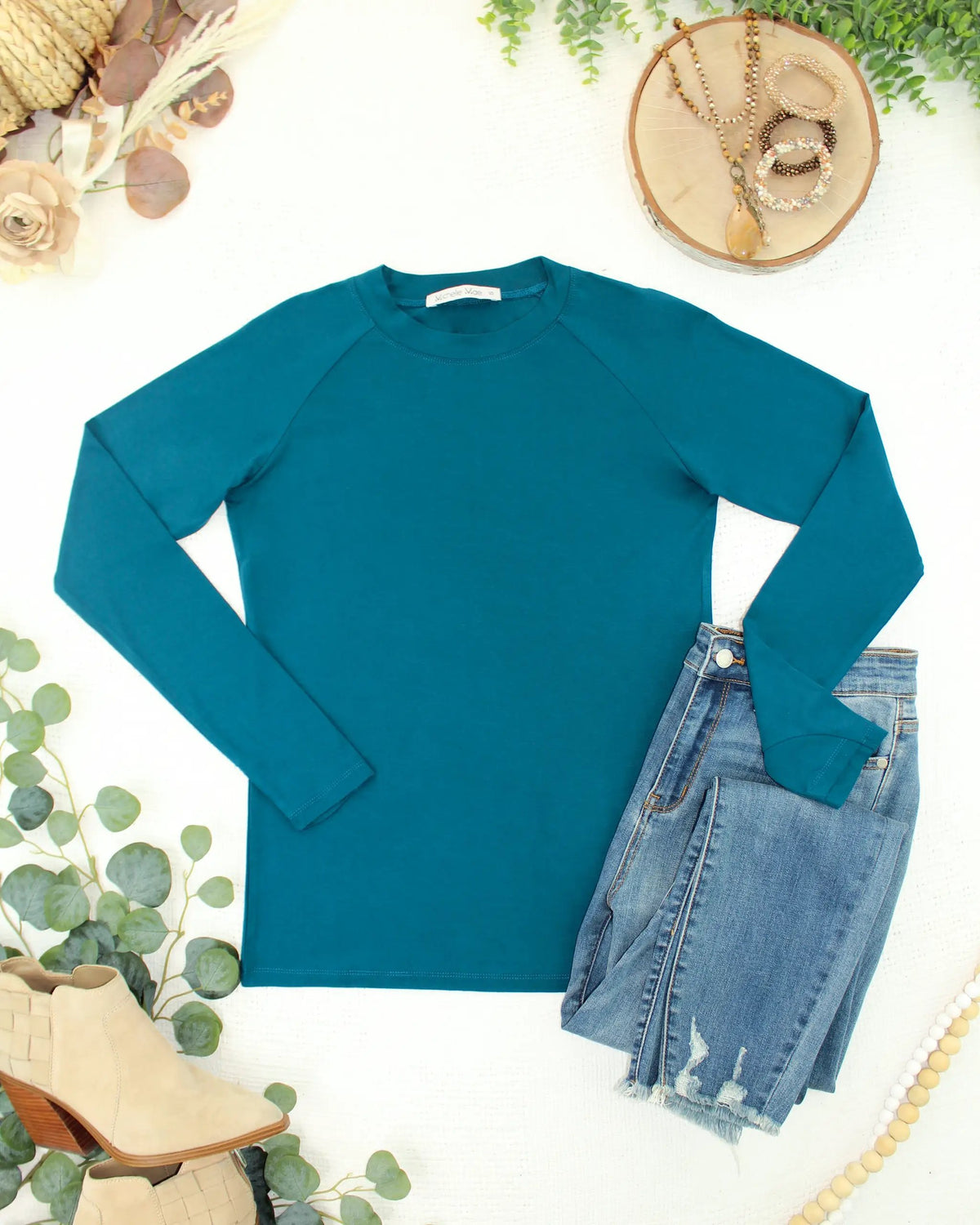 IN STOCK Blair Long Sleeve Top - Teal by Michelle Mae