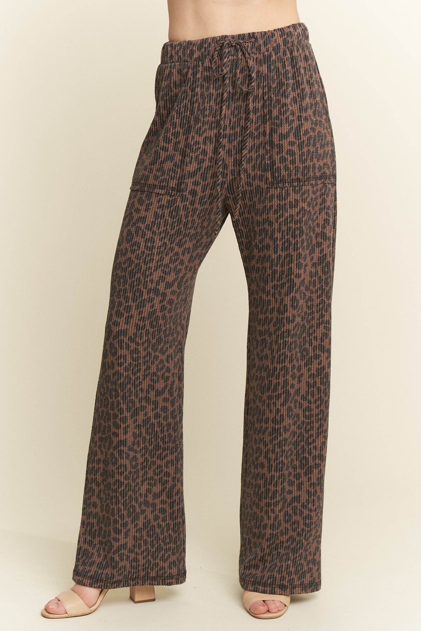 Feline Fierce Plus Sized Ribbed Wide Leg Pants & Pullover
