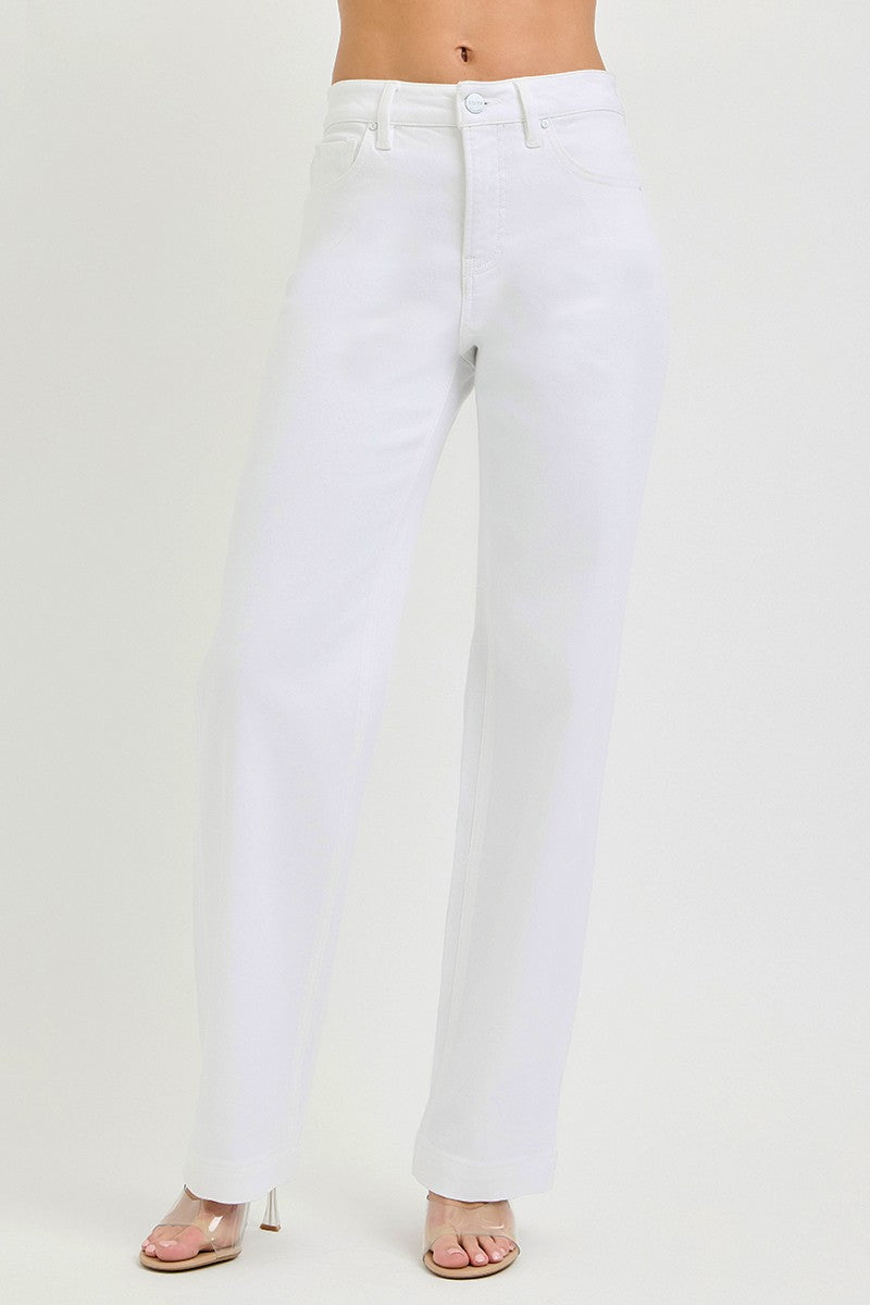 RISEN Full Size High Rise Wide Baggy Pants Plus Size by Trendsi