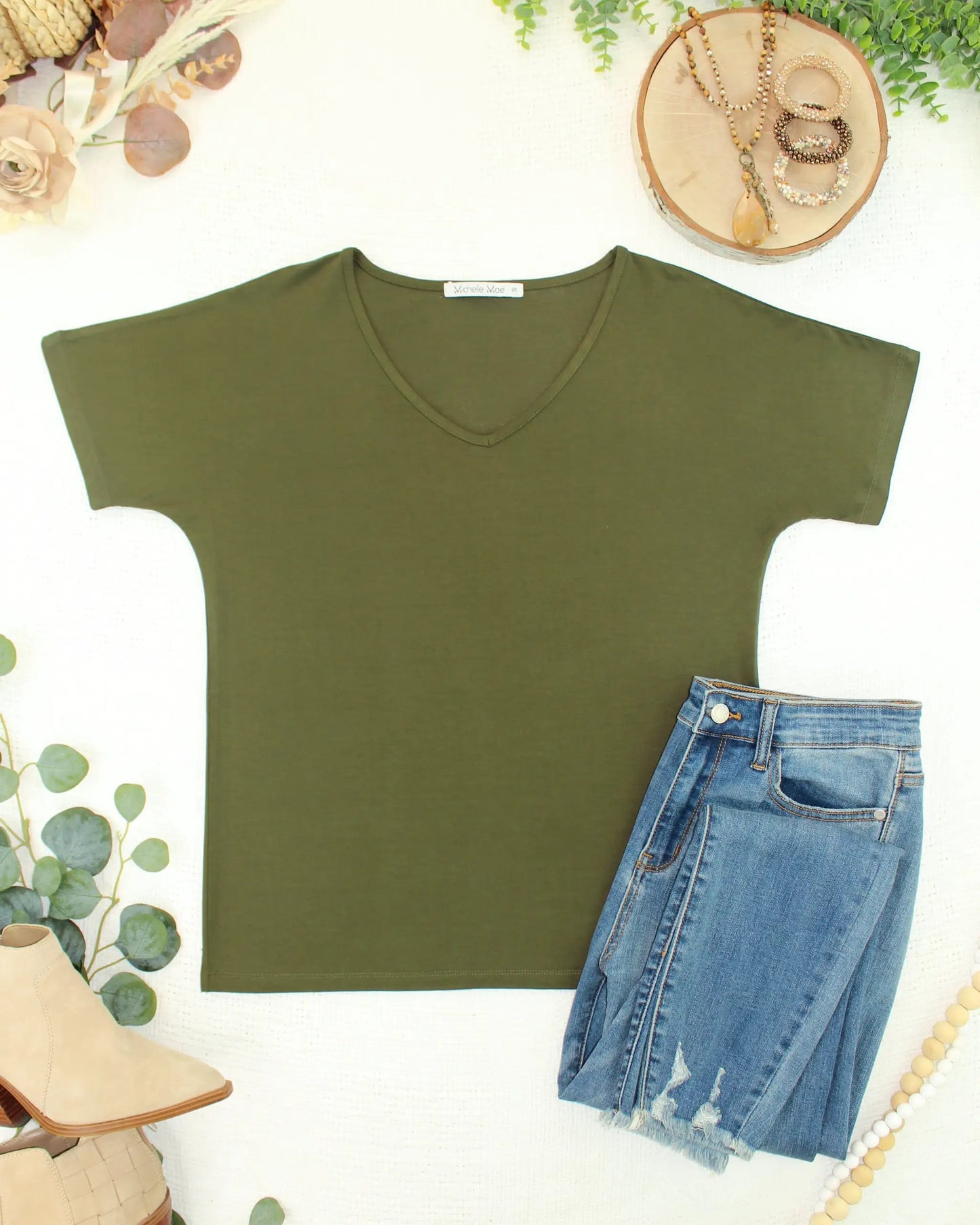 IN STOCK Chloe Cozy Top - Dark Olive by Michelle Mae