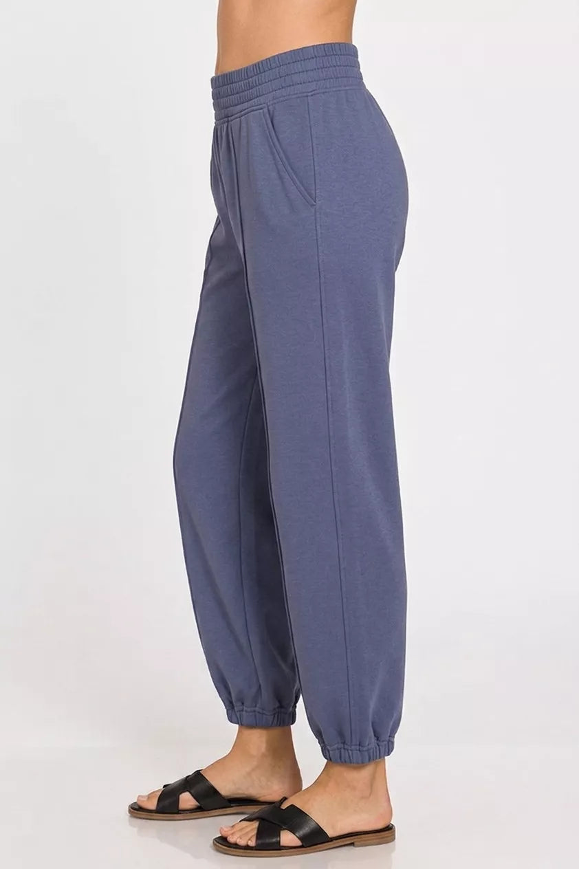 Zenana Scuba Elastic Waist Joggers with pockets by Trendsi