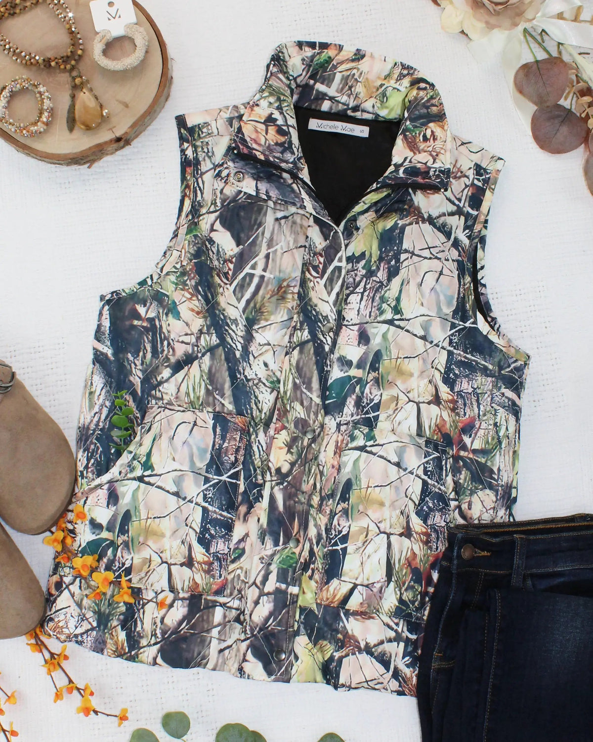 IN STOCK Remy Zip Up Vest - Dark Camo by Michelle Mae