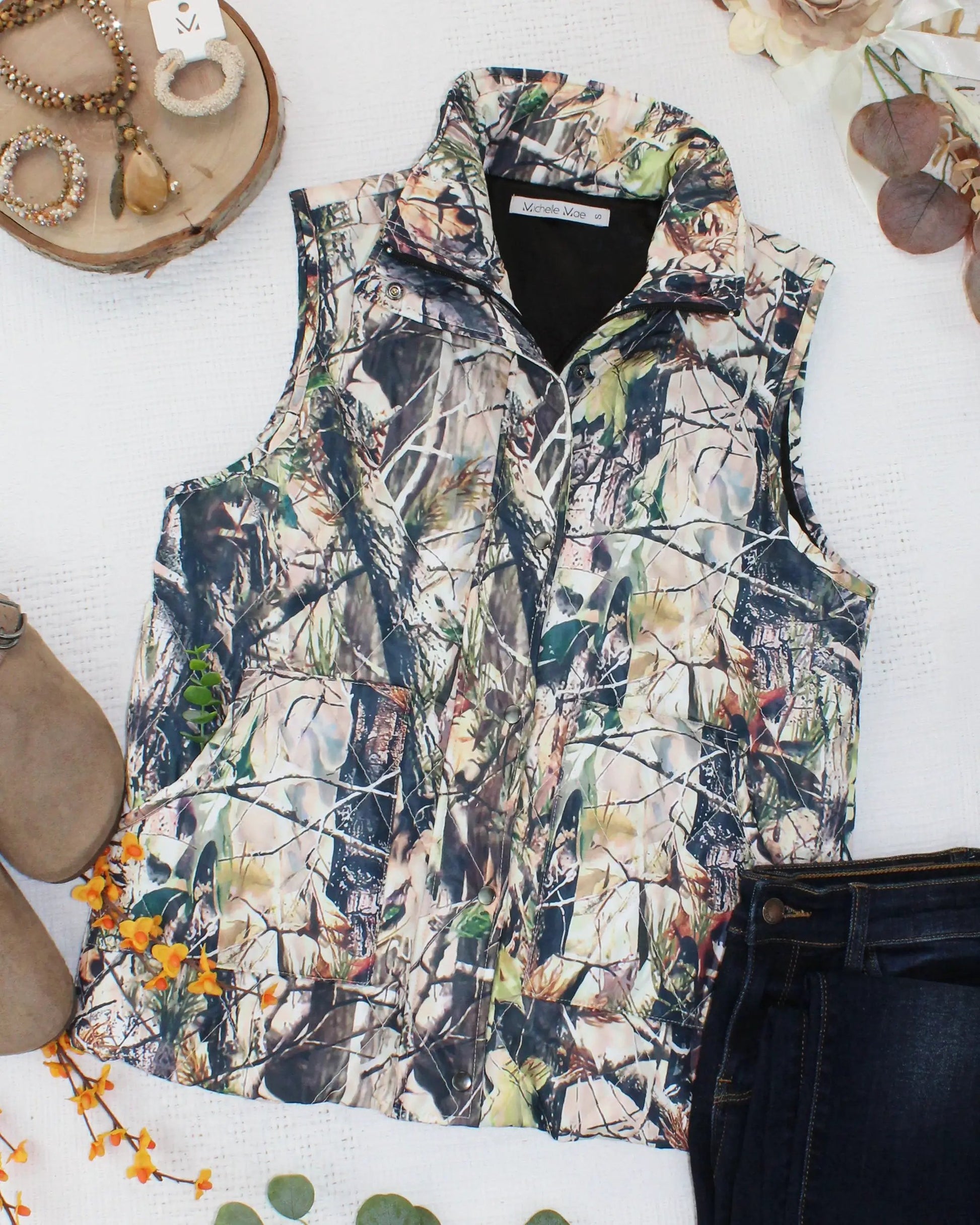 IN STOCK Remy Zip Up Vest - Dark Camo by Michelle Mae