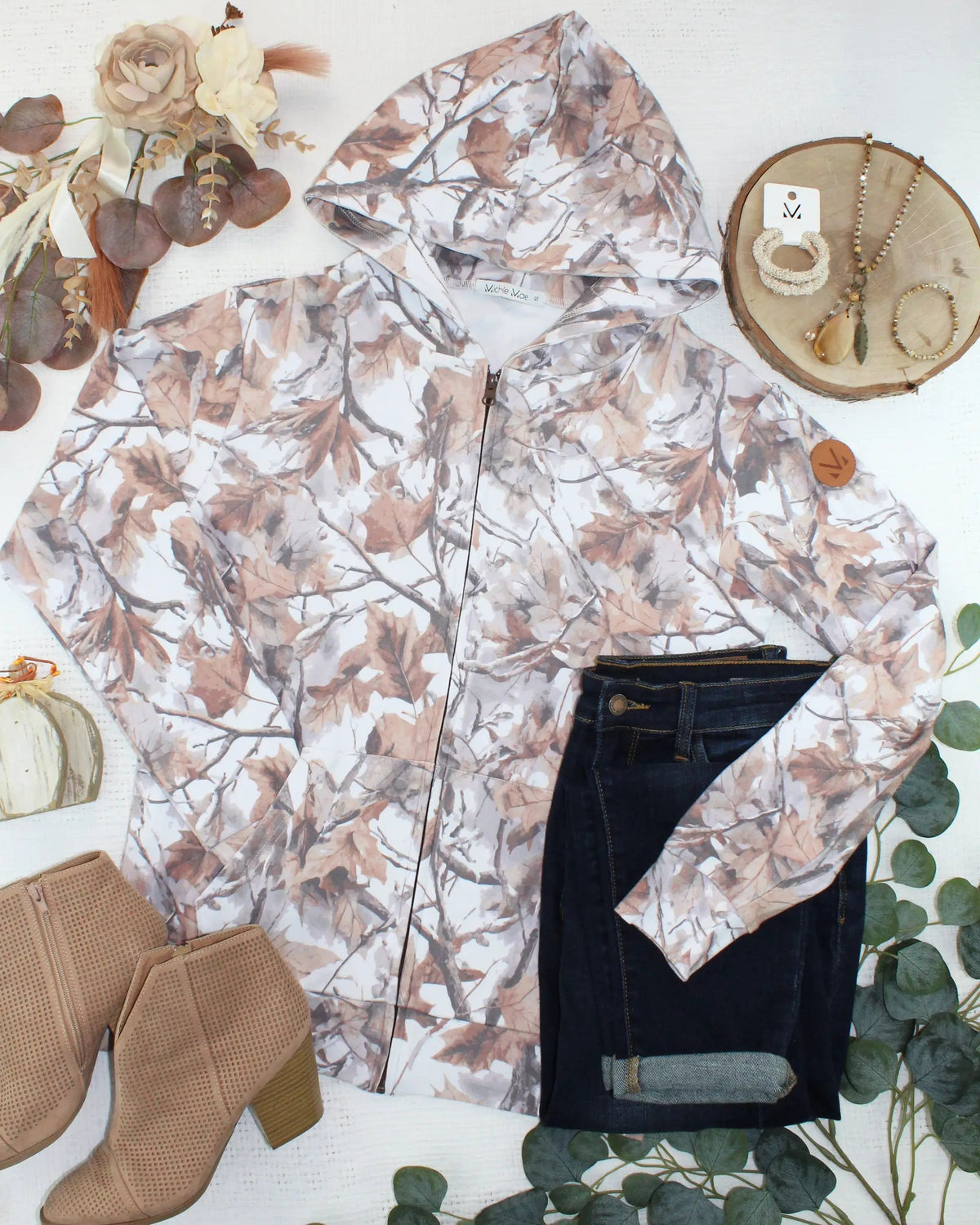 IN STOCK Fullzip Hoodie - Woodsy Camo by Michelle Mae