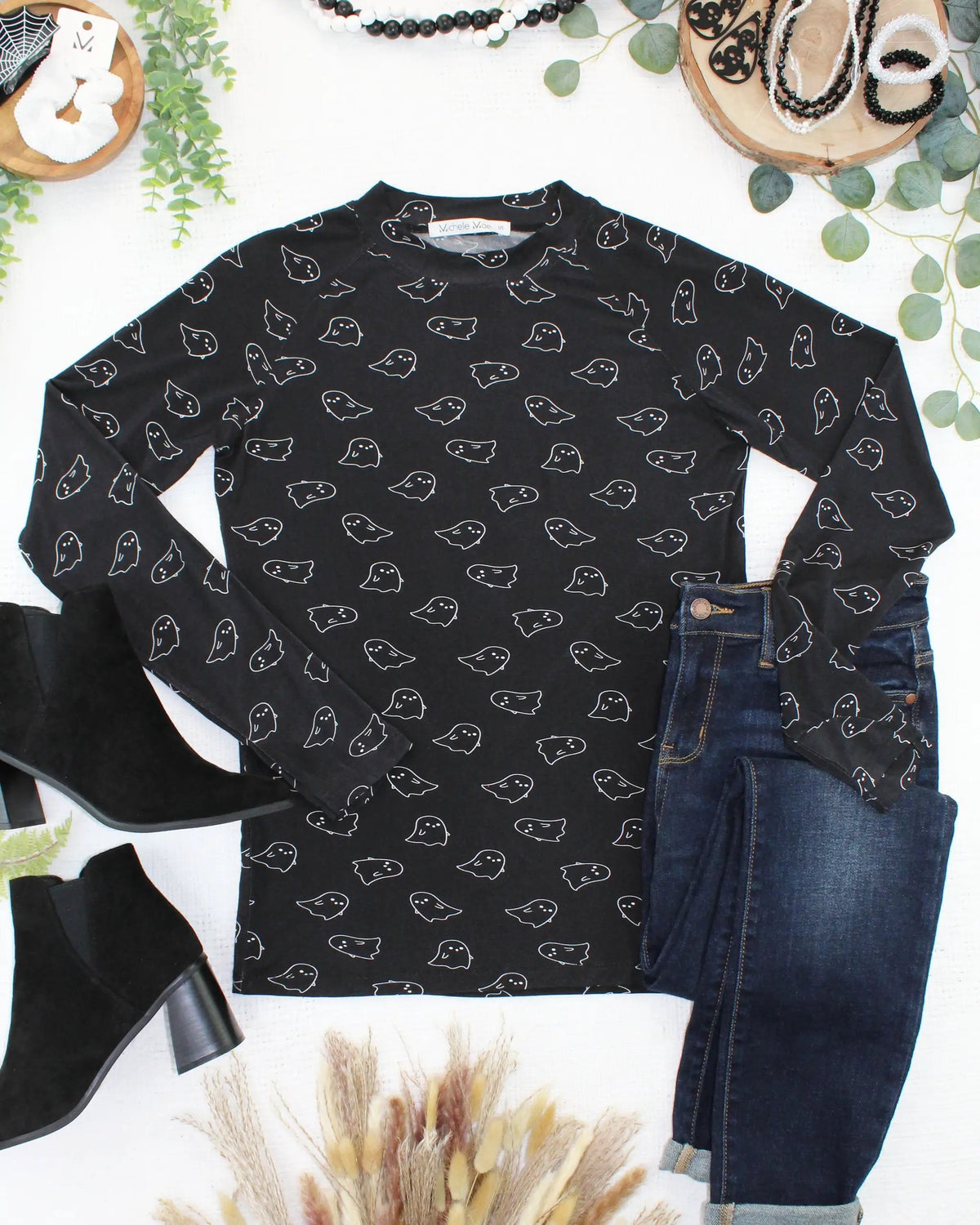 IN STOCK Blair Long Sleeve Top - Midnight Ghosts by Michelle Mae