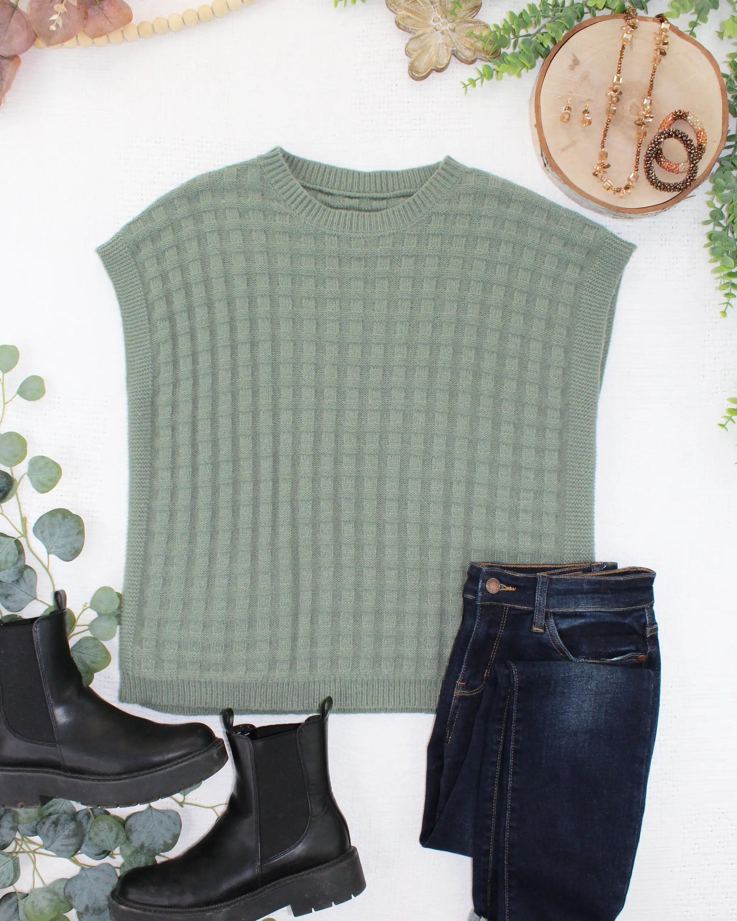IN STOCK Kelly Knitted Top - Sage by Michelle Mae