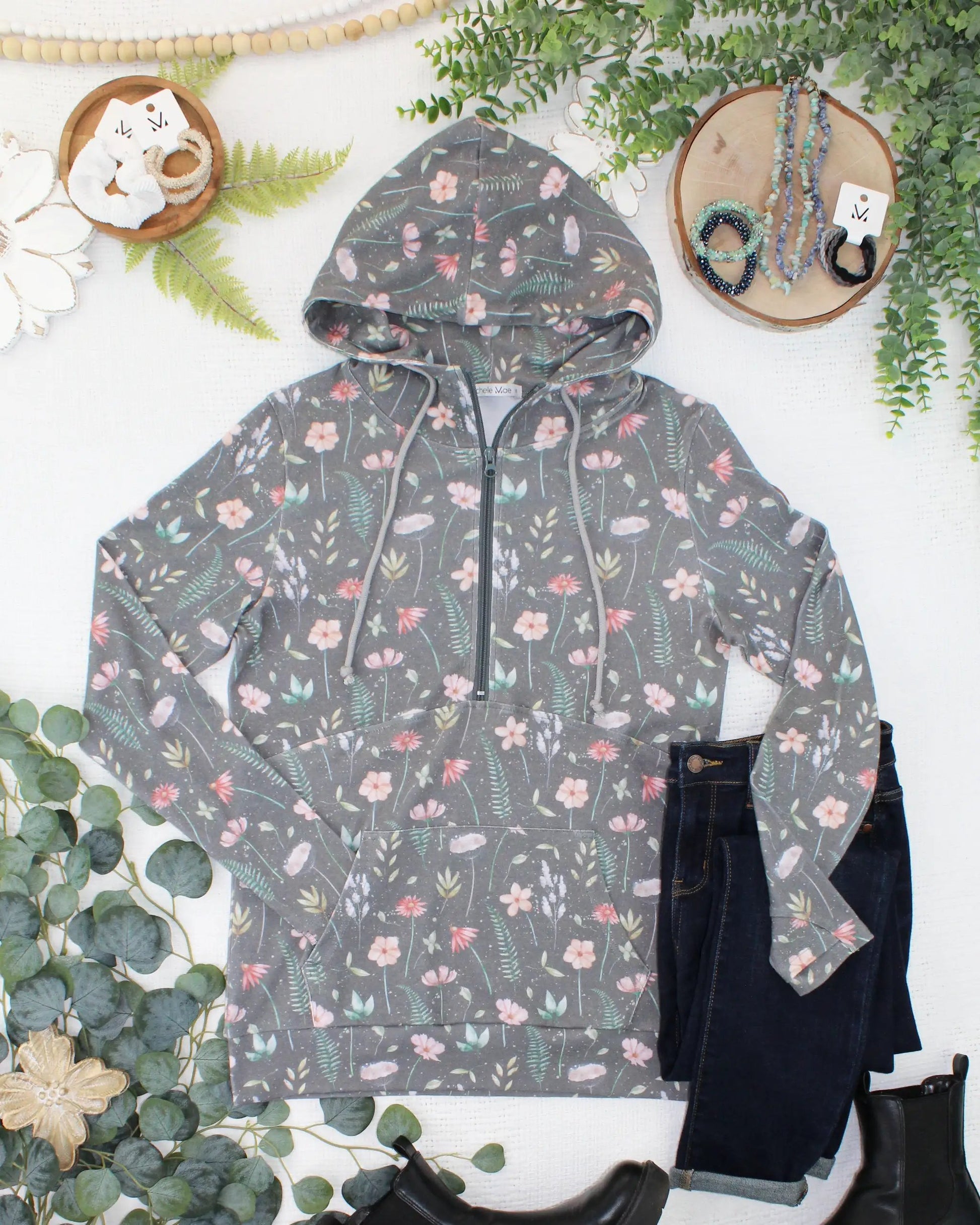 IN STOCK HalfZip Hoodie - Wildflower Meadow by Michelle Mae