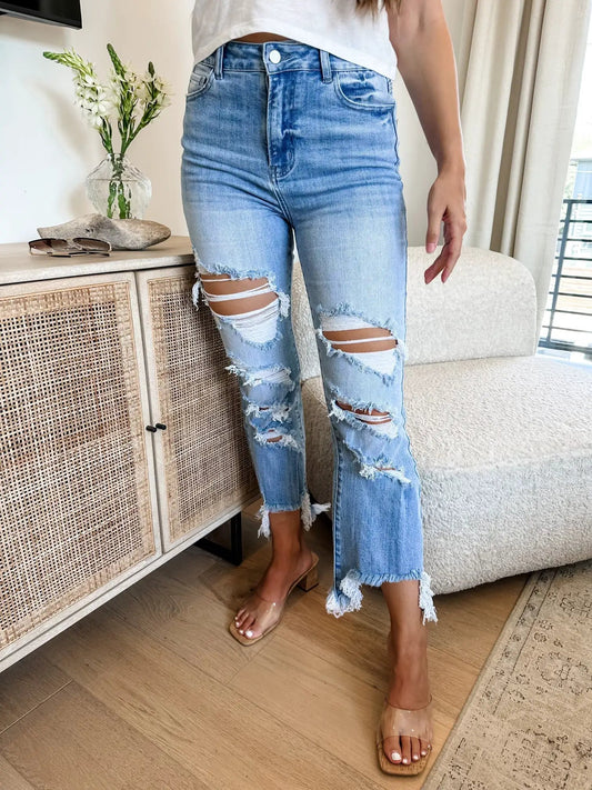 Blakeley Urban Distressed Crop Jean - Preorder by Blakeley