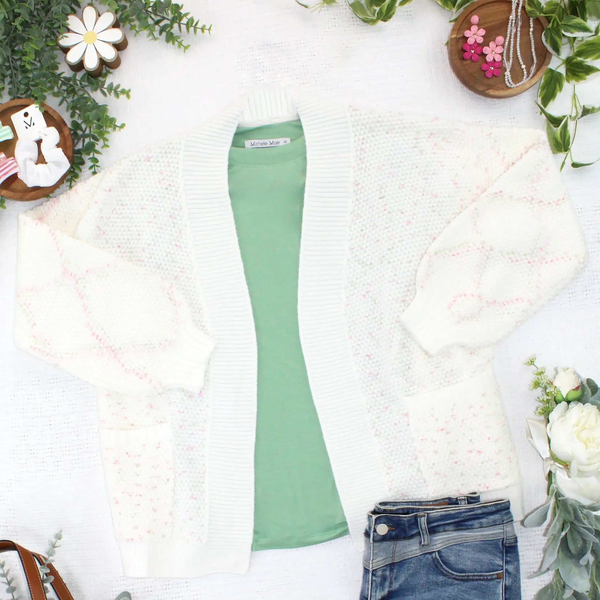 IN STOCK Kinsley Cardigan - Pink and Green Mix FINAL SALE by Michelle Mae