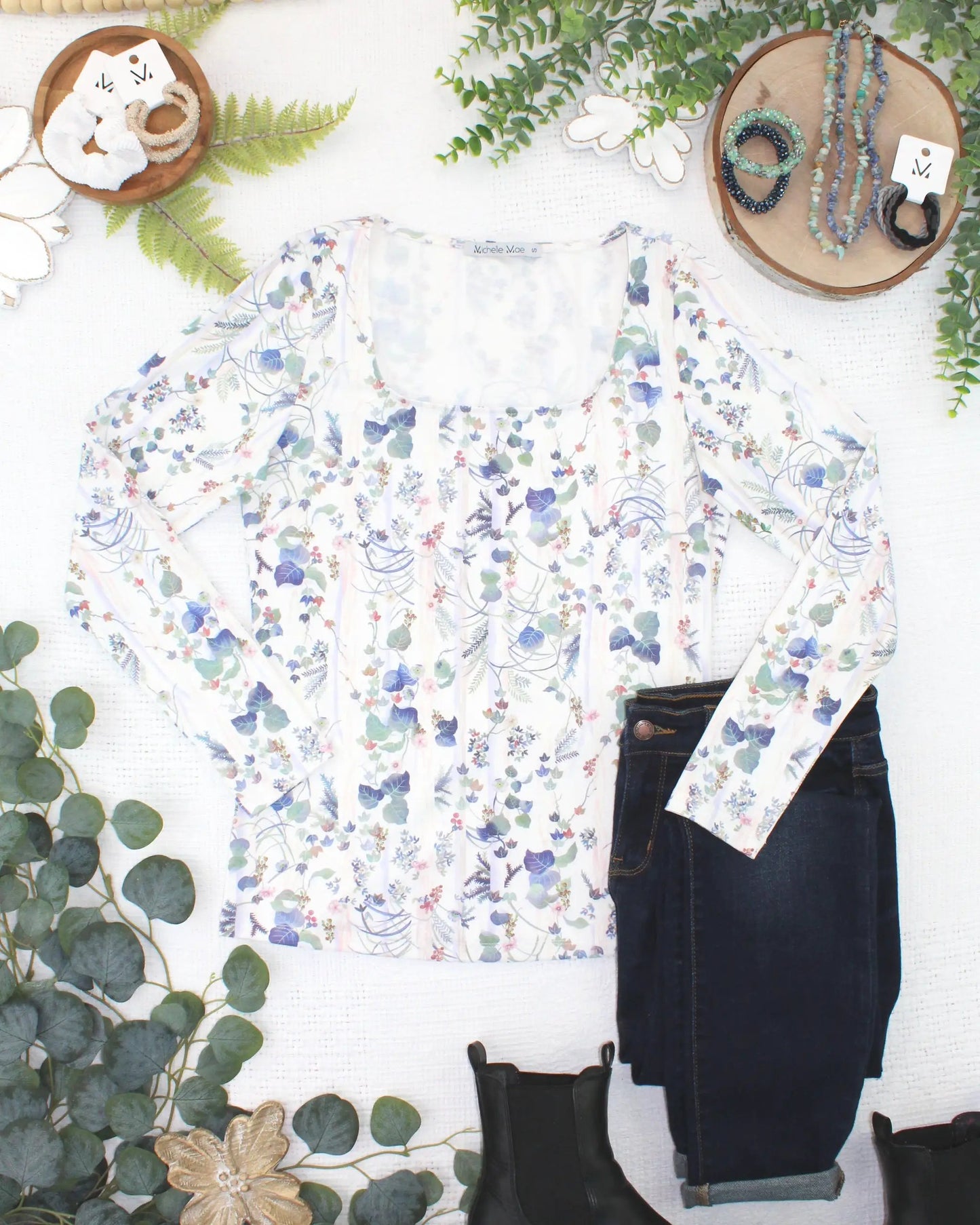 IN STOCK Alyssa Long Sleeve Top - Olive Meadow by Michelle Mae