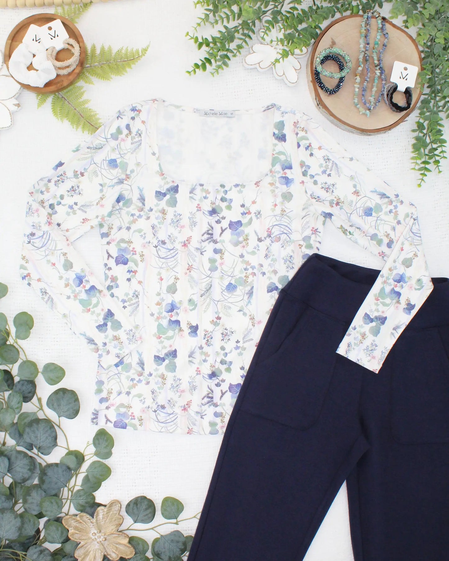 IN STOCK Alyssa Long Sleeve Top - Olive Meadow by Michelle Mae