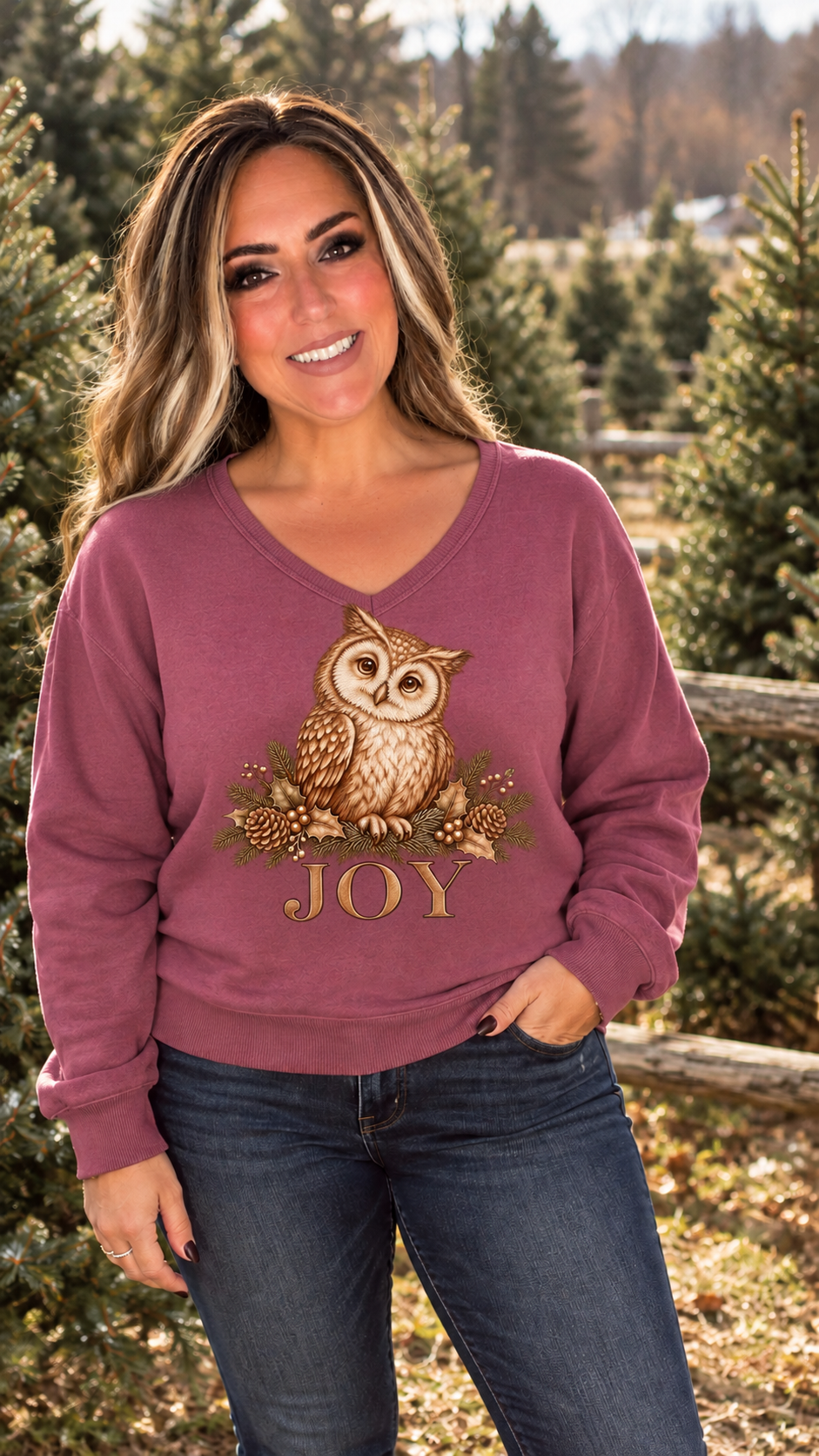 Port And Company Ladies Beach Wash Garment Dyed V Neck Sweatshirt by Knitted Grace Boutique