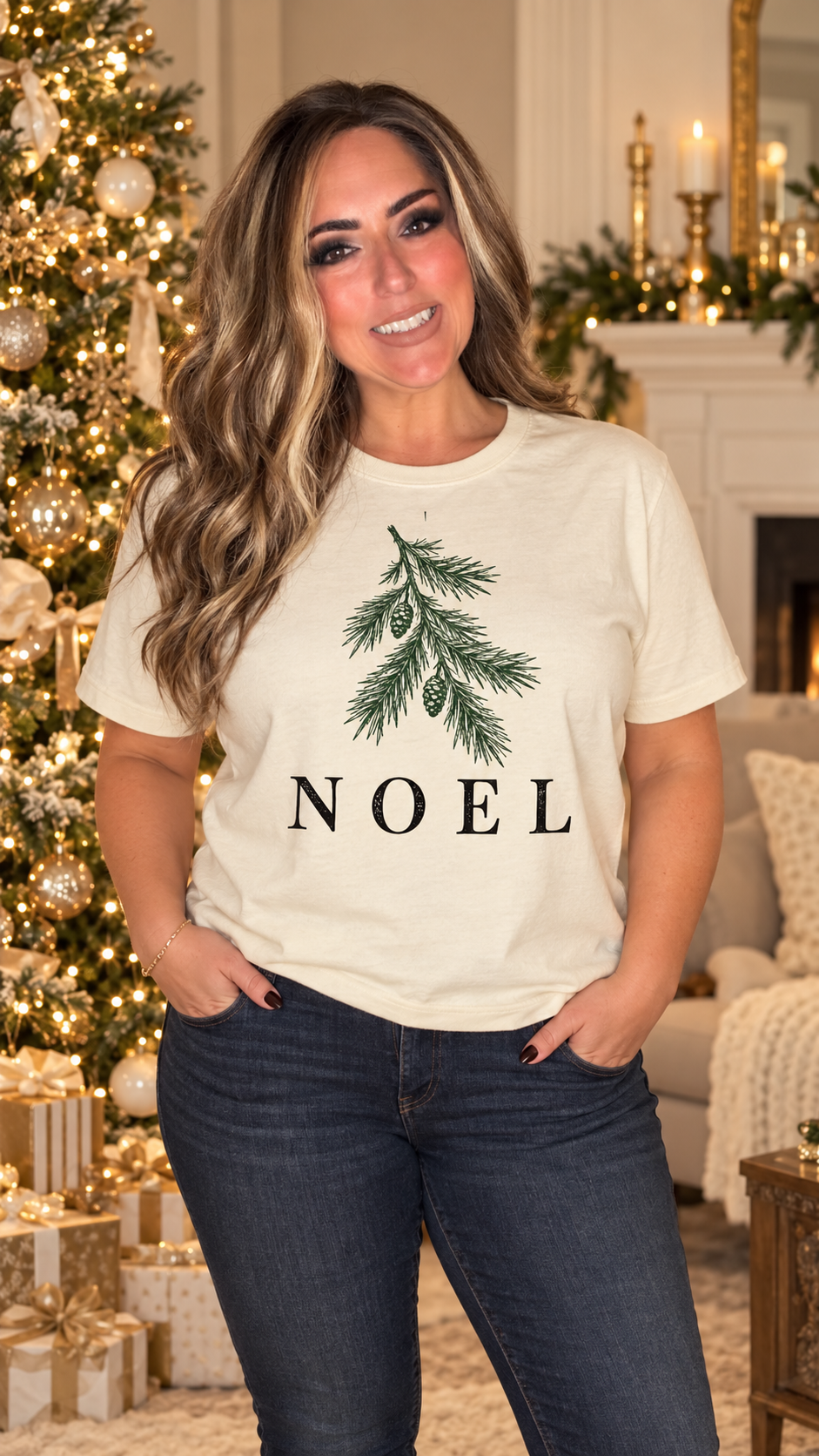 Noel Unisex Premium Cotton Short Sleeve Jersey Tee Shirt by Knitted Grace Boutique