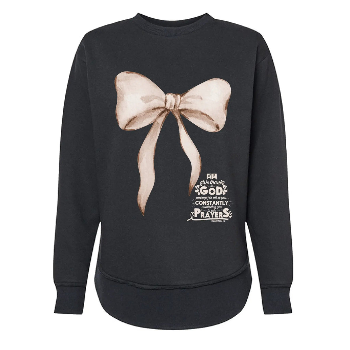 Give Thanks to God Women's Fleece Crewneck by Knitted Grace Boutique