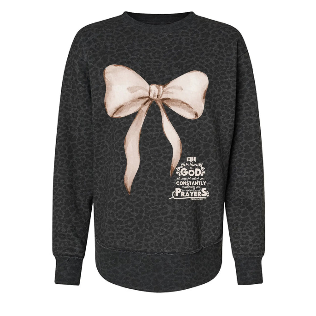 Give Thanks to God Women's Fleece Crewneck by Knitted Grace Boutique