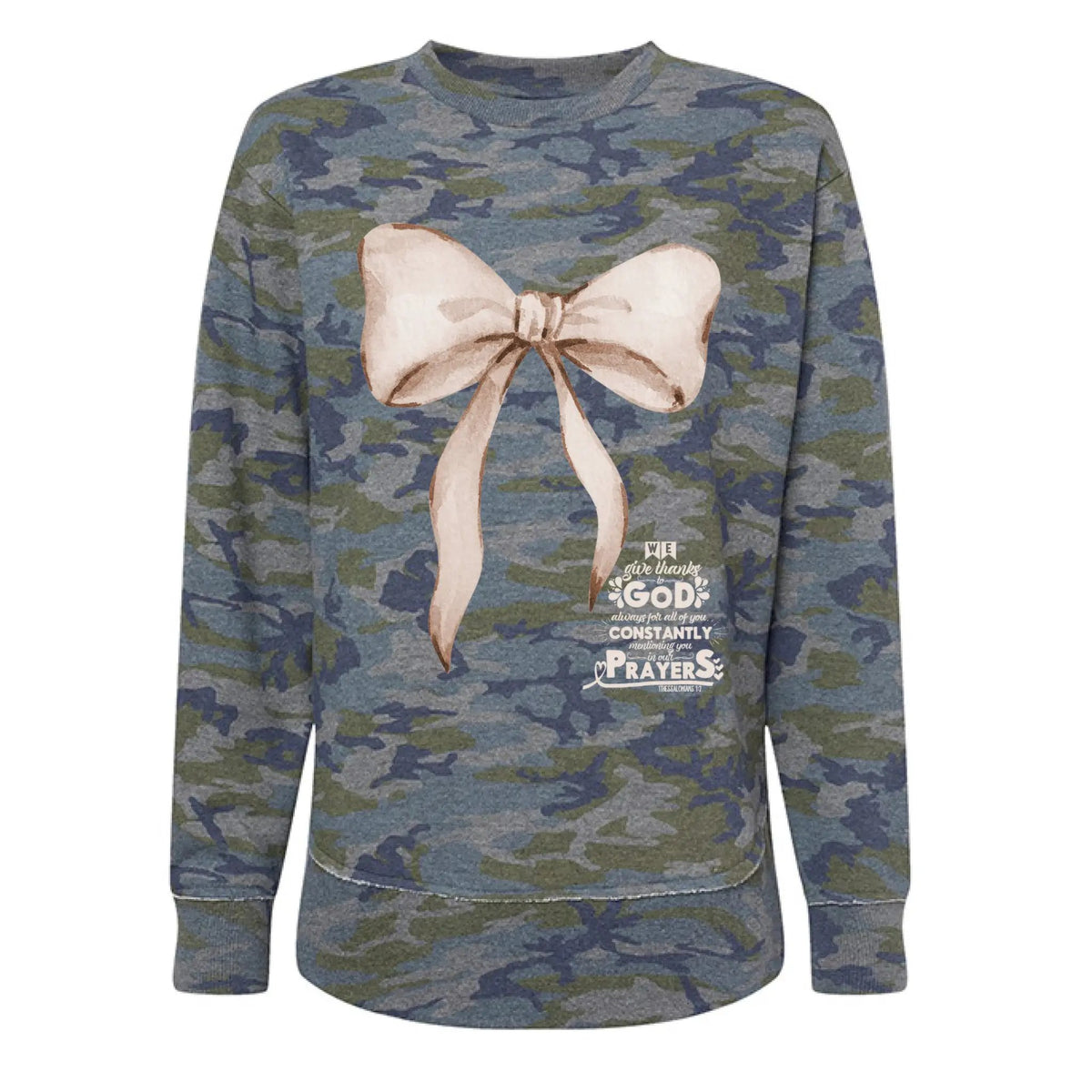 Give Thanks to God Women's Fleece Crewneck by Knitted Grace Boutique