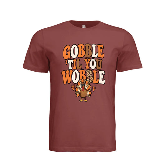 Gobble Til You Wobble T-Shirt by Knitted Grace Boutique