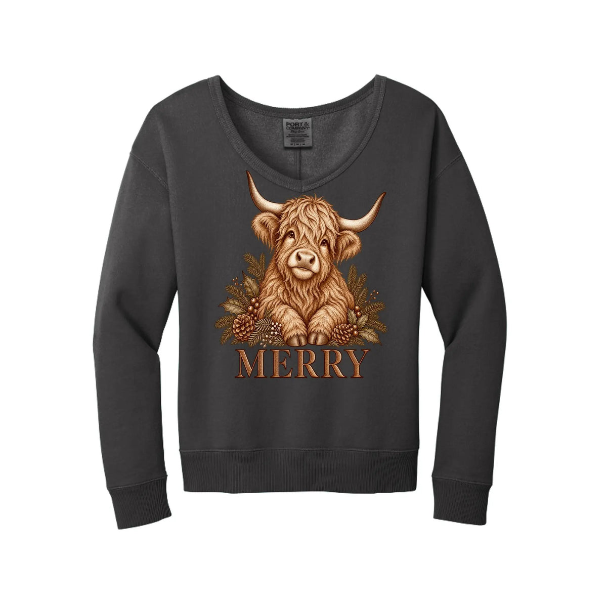 Merry Highland Cow by Knitted Grace Boutique