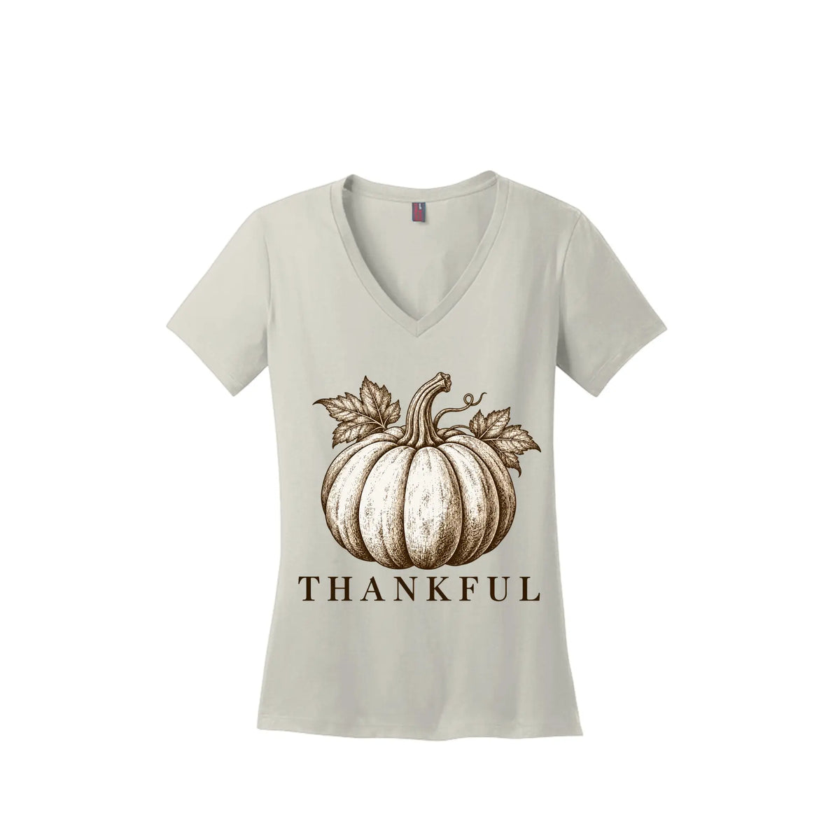 Thankful Ladies V-neck by Knitted Grace Boutique