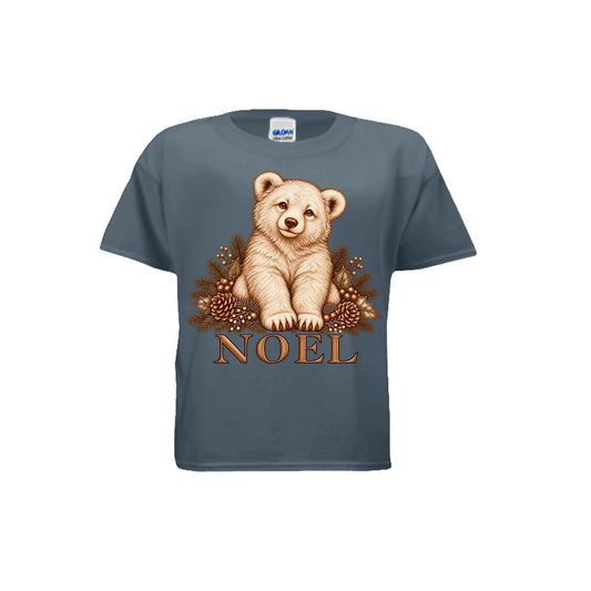 Noel Girls Polar Bear Christmas T-Shirt by Knitted Grace Boutique