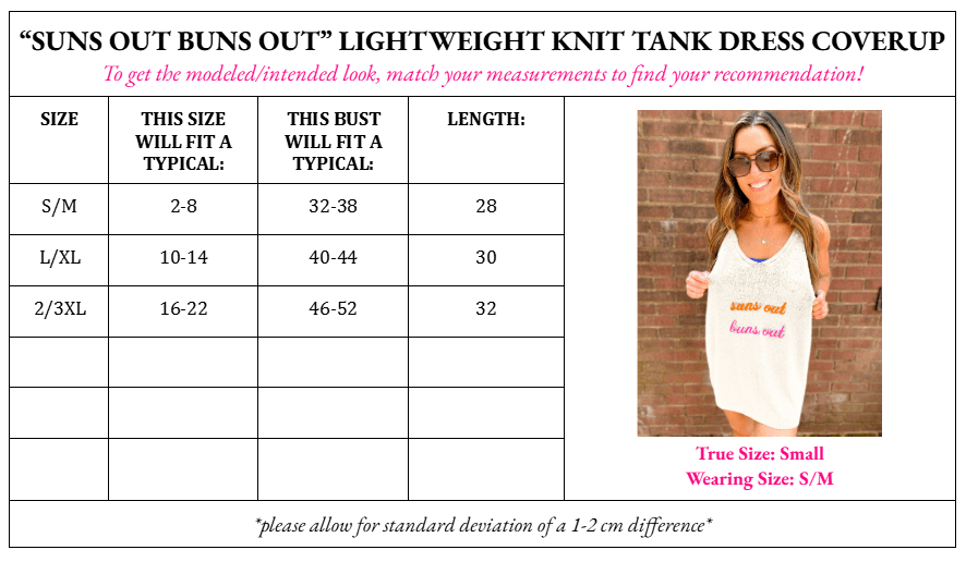 PRE - ORDER “Suns Out, Buns Out” Lightweight Knit Tank Dress Coverup - 7/1 - Girl Code Couture