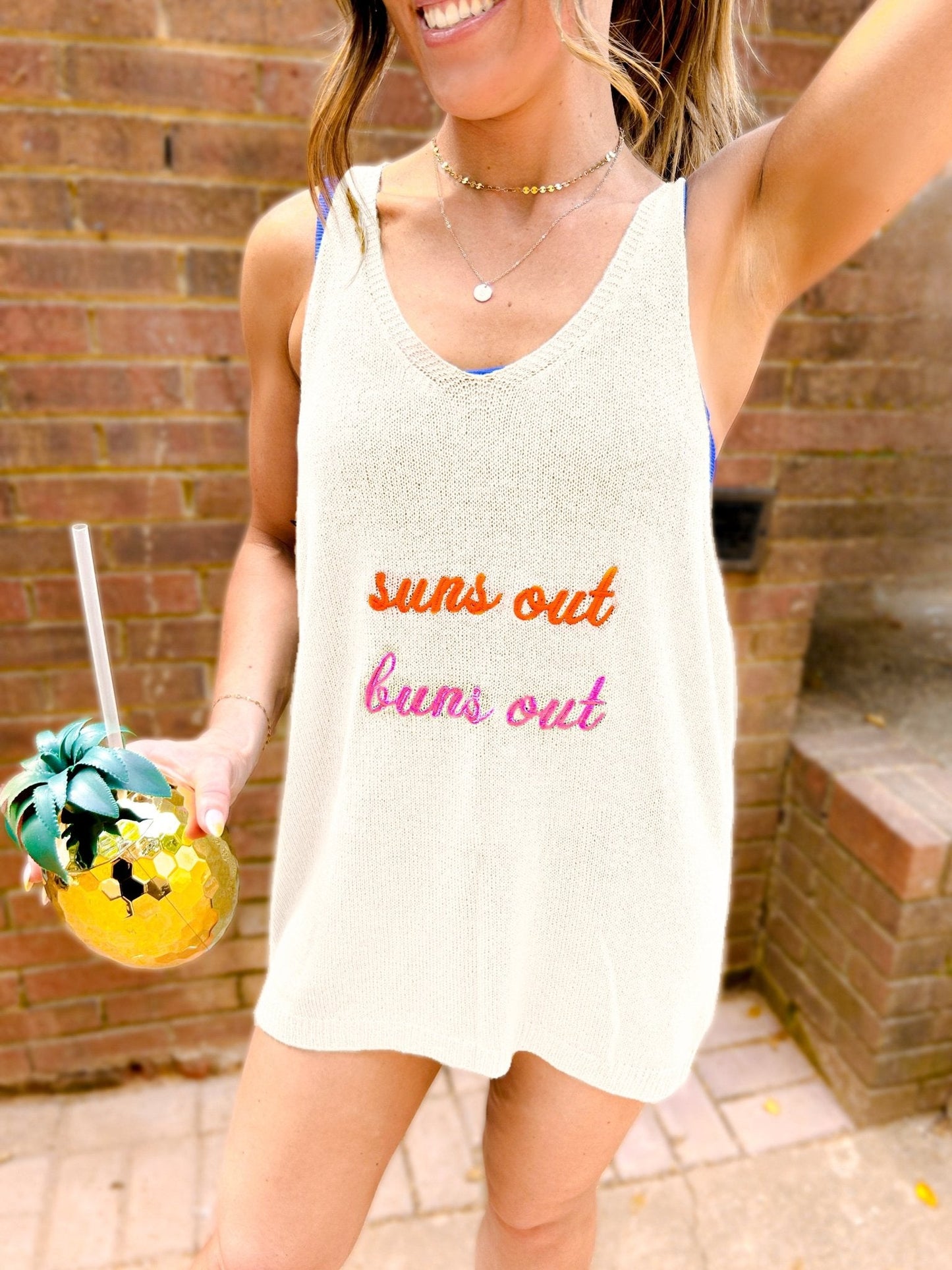 PRE - ORDER “Suns Out, Buns Out” Lightweight Knit Tank Dress Coverup - 7/1 - Girl Code Couture