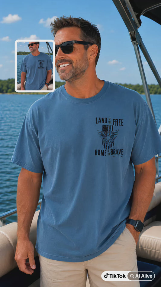 Land of the Free Oversized Pocket Style Unisex T Shirt