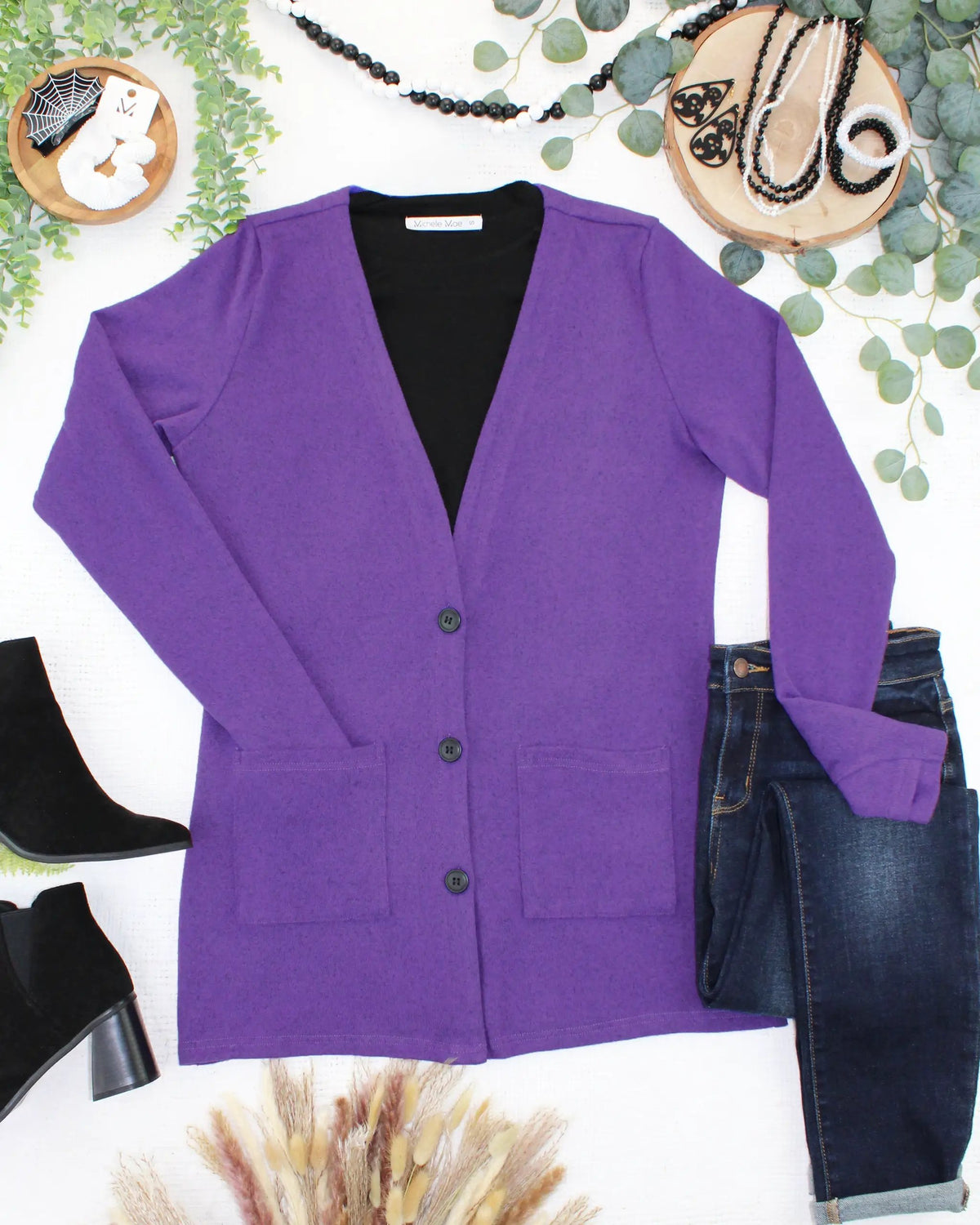 IN STOCK Cori Cardigan - Heathered Purple by Michelle Mae
