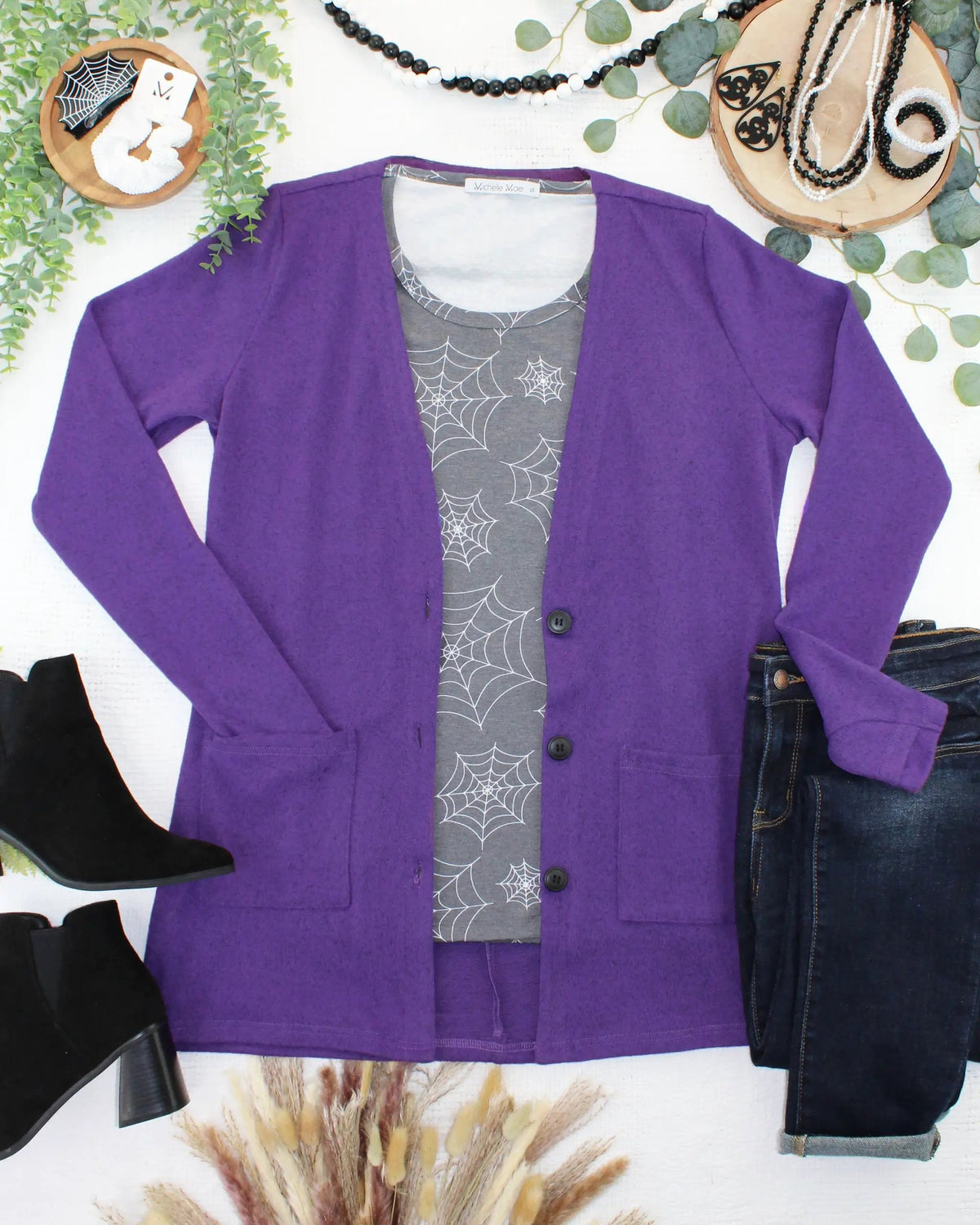 IN STOCK Cori Cardigan - Heathered Purple by Michelle Mae