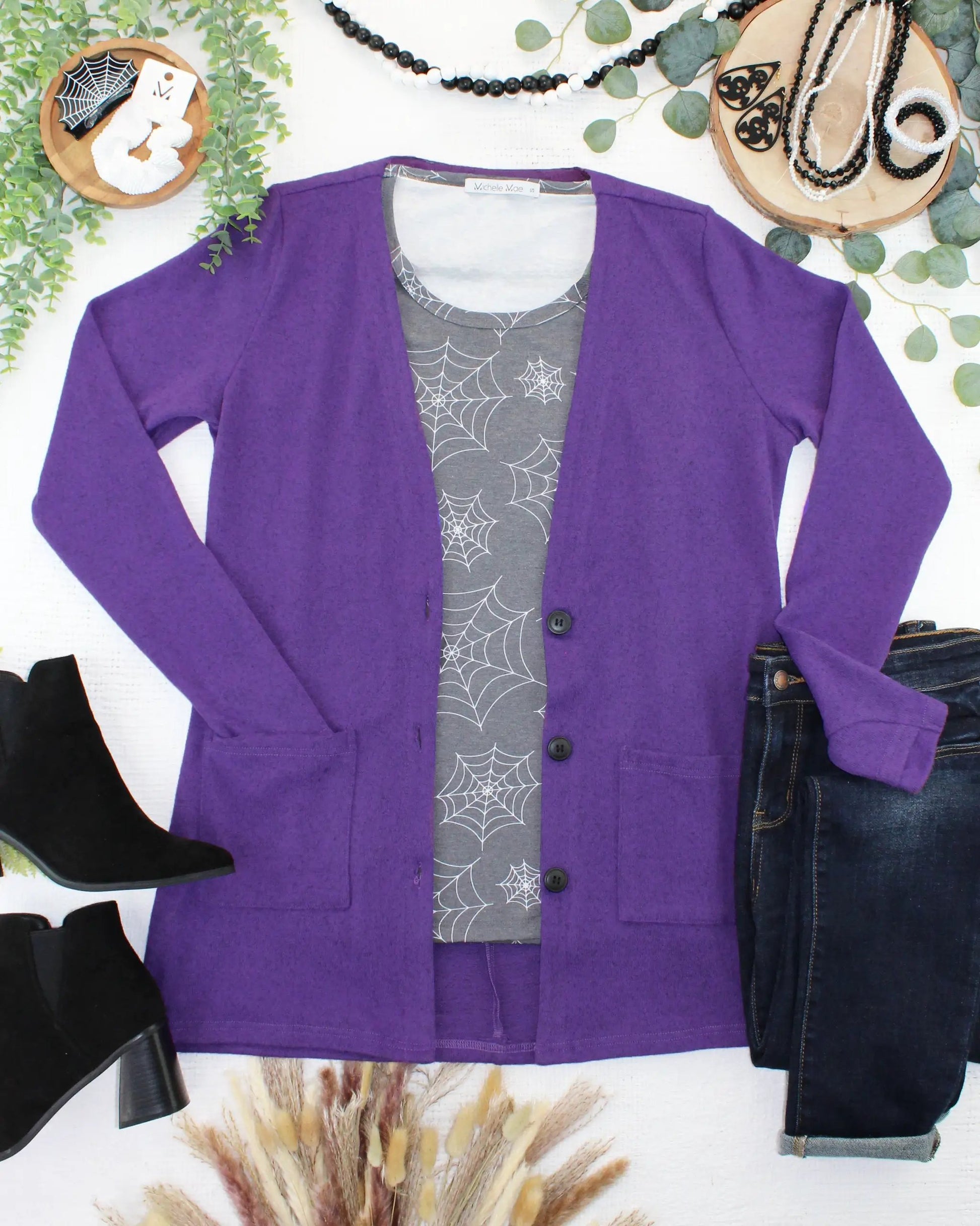 IN STOCK Cori Cardigan - Heathered Purple by Michelle Mae