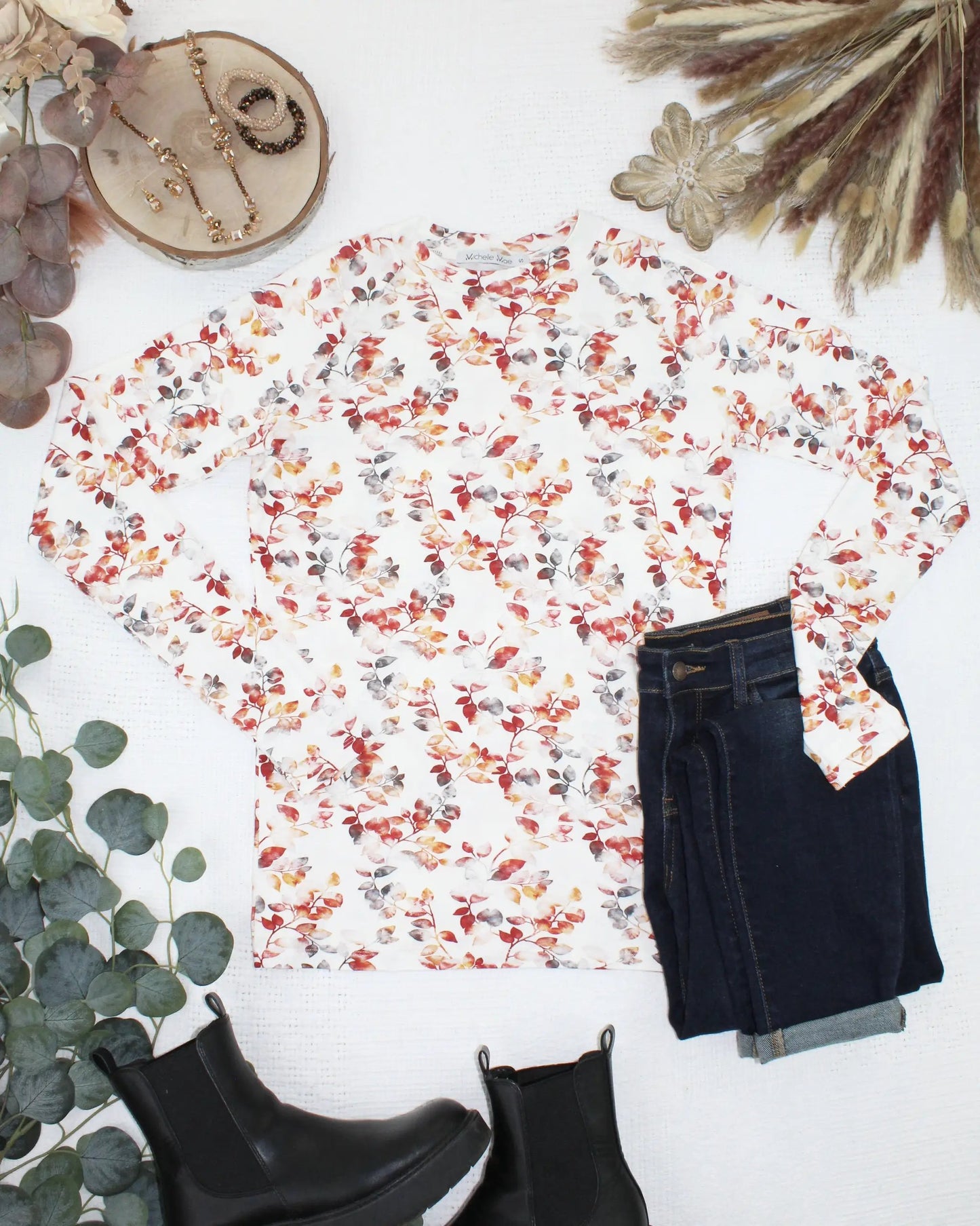 IN STOCK Blair Long Sleeve Top - Autumn Watercolor by Michelle Mae