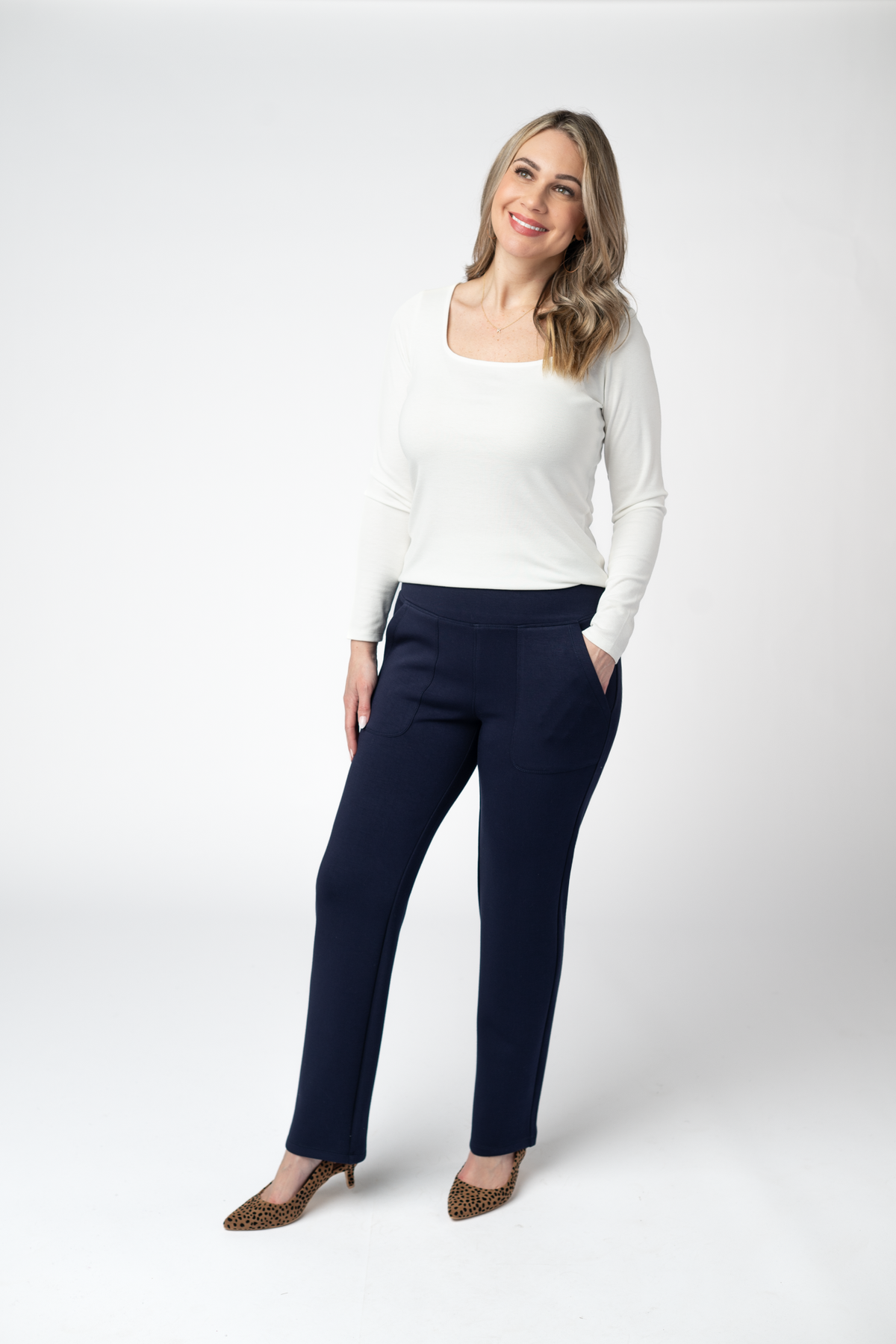 IN STOCK Luxe Ankle Bottoms- Navy by Michelle Mae