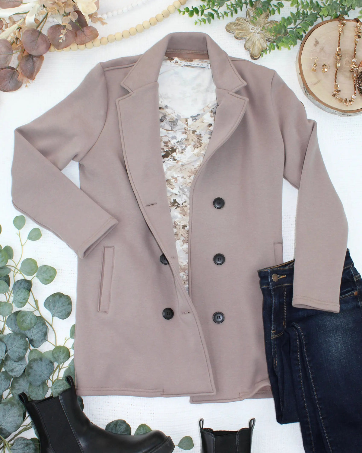 IN STOCK Scarlett Sweater Jacket - Mocha by Michelle Mae