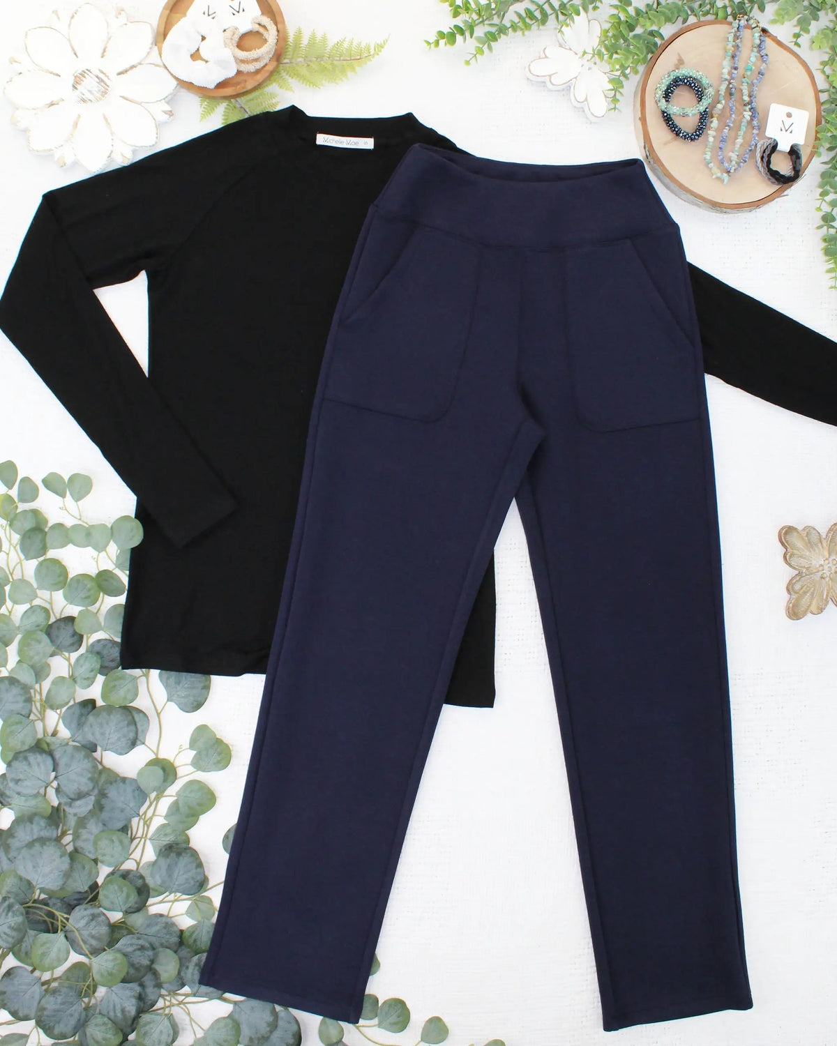 IN STOCK Luxe Ankle Bottoms- Navy by Michelle Mae