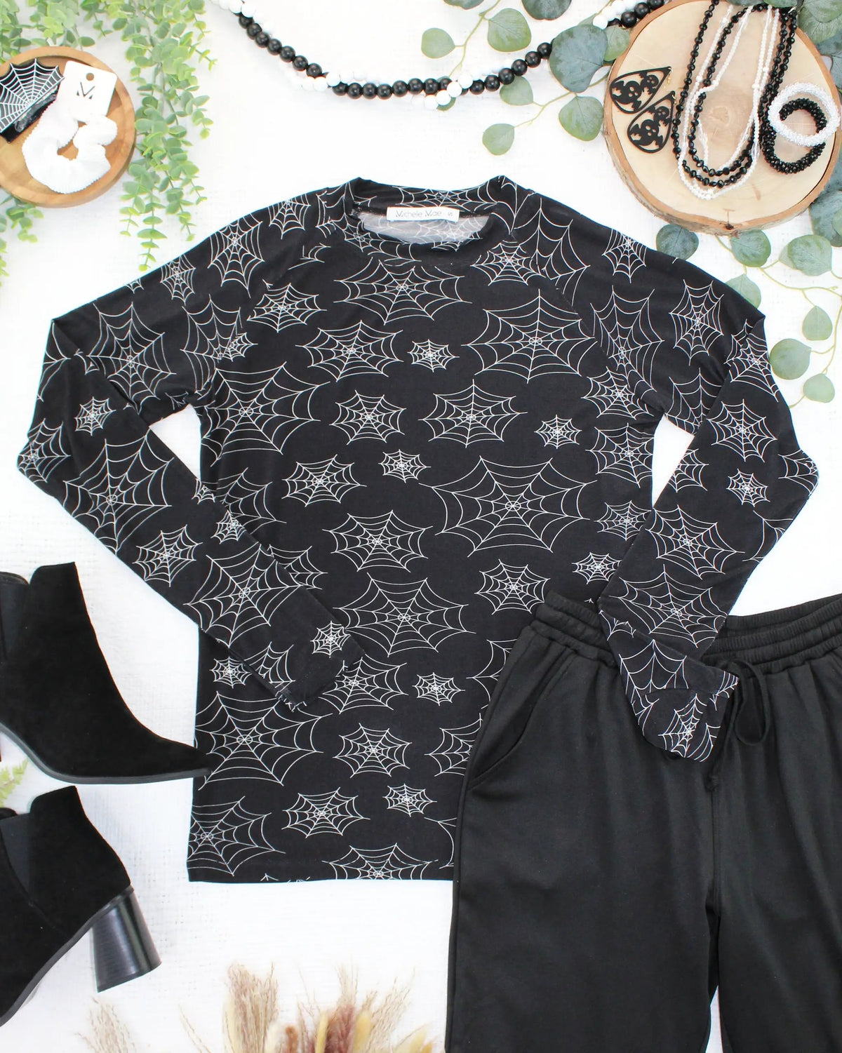 IN STOCK Blair Long Sleeve Top - Midnight Webs by Michelle Mae